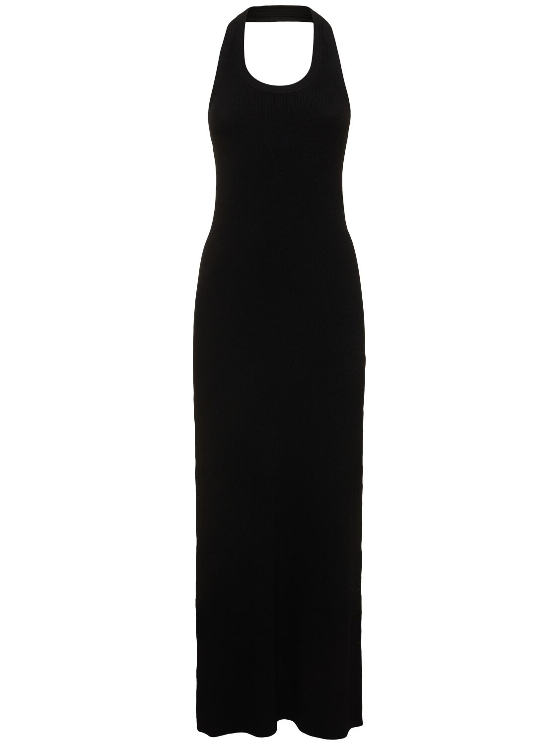 Proenza Schouler Ribbed-knit Halterneck Dress In Black