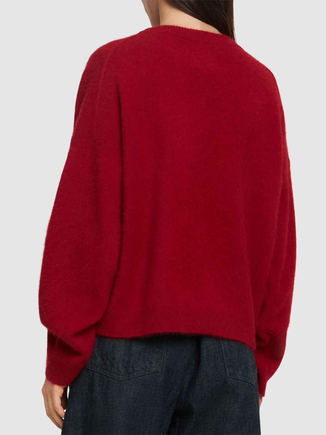 Shop Loulou Studio Ropo Wool Blend Crewneck Sweater In Red