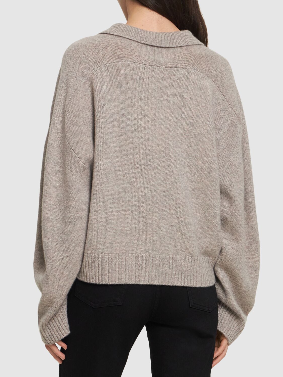 Shop Loulou Studio Homere Cashmere Polo Sweater In Taupe