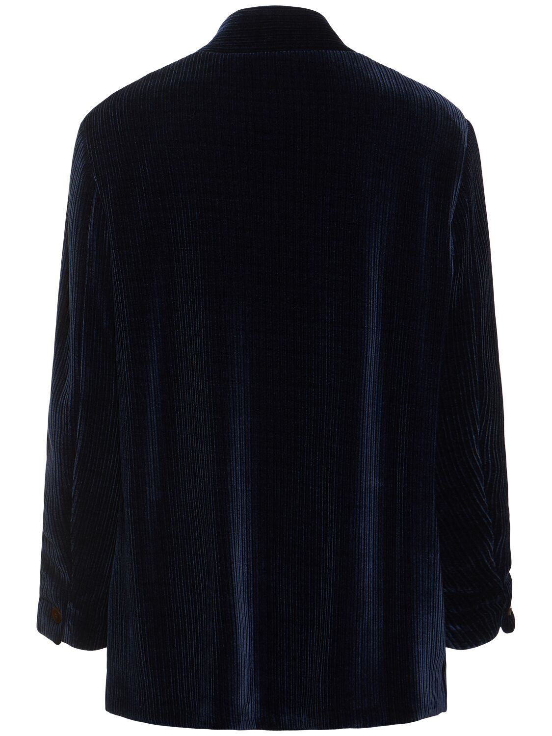 Shop Forte Forte Knitted Corduroy Jacket In Navy