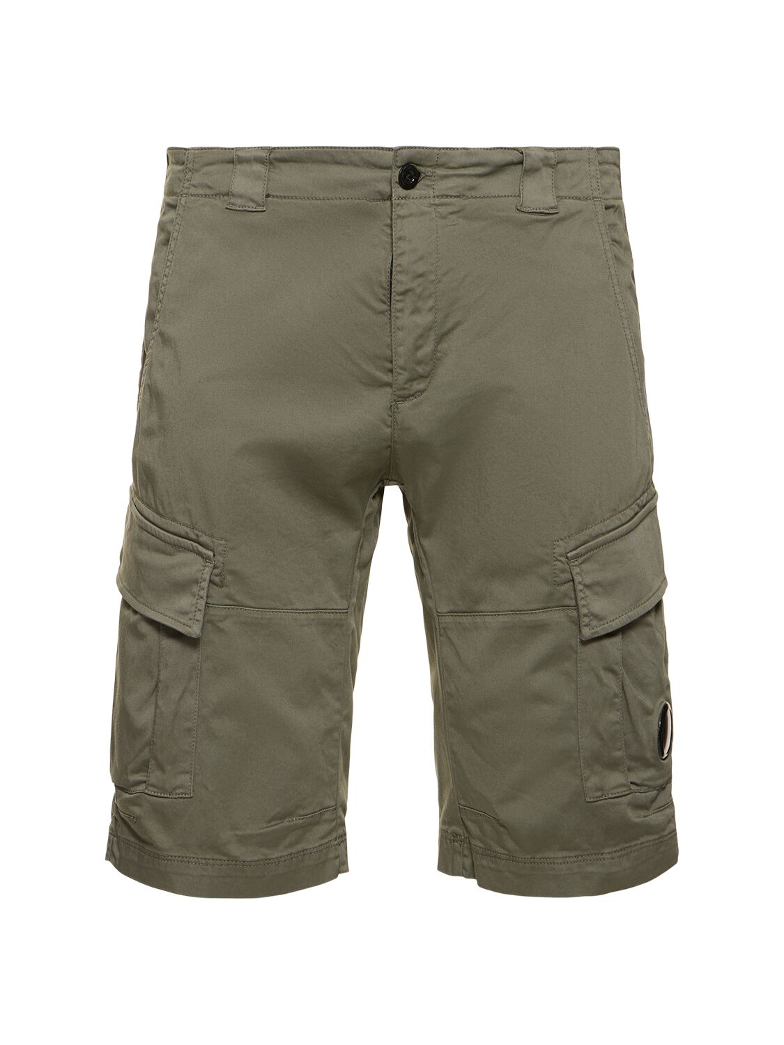 C.p. Company Stretch Cotton Cargo Shorts In Agave Green