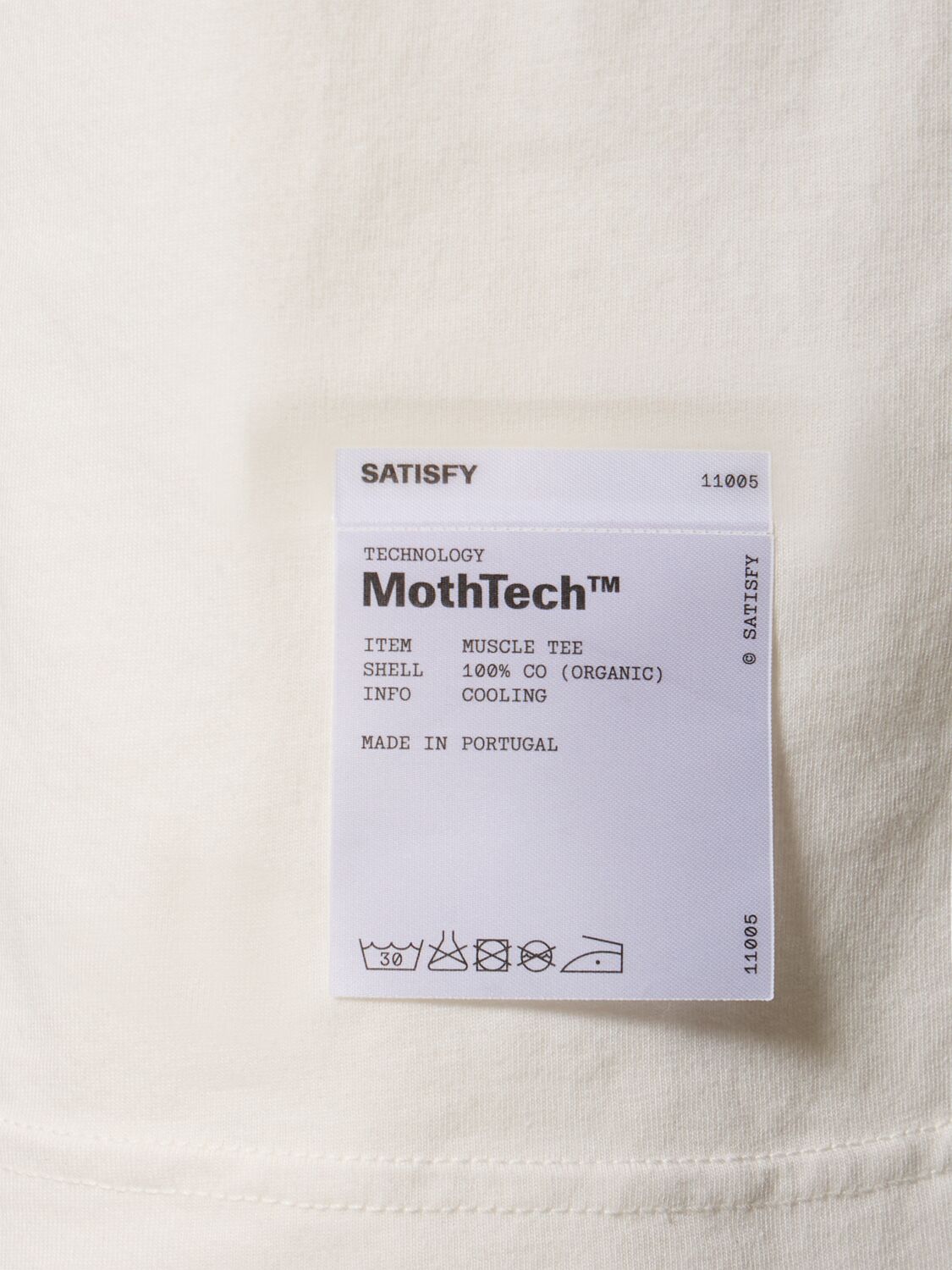 Shop Satisfy Mothtech Muscle Cotton Tank Top In Off-white
