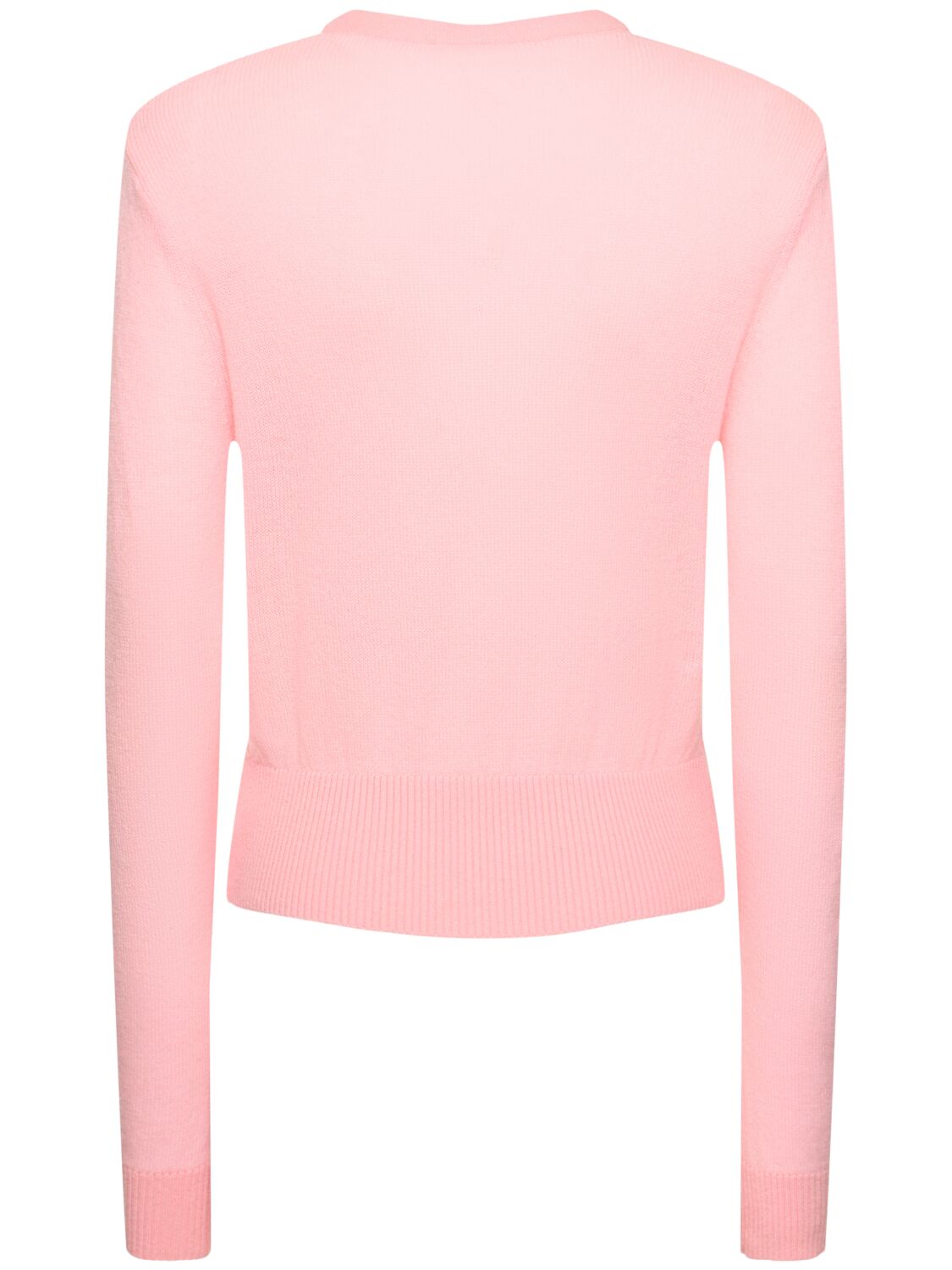 Shop Forte Forte Cashmere Blend Gauze Roundneck Sweater In Pink