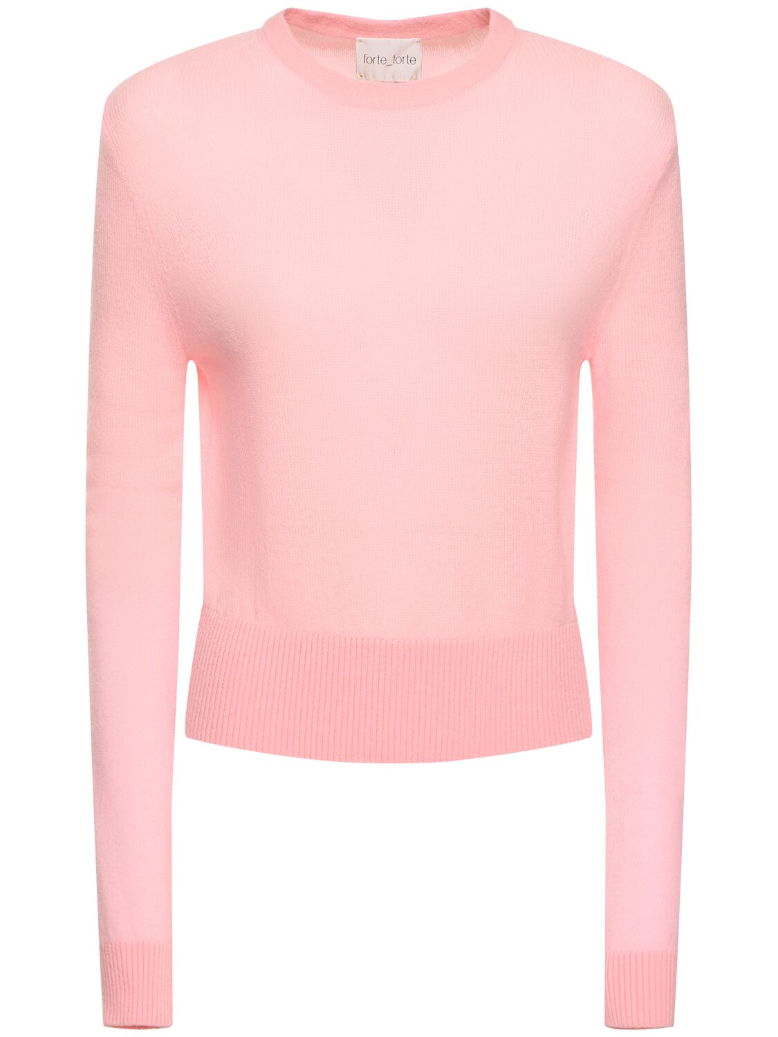 Forte Forte Cashmere Blend Gauze Roundneck Sweater In Pink