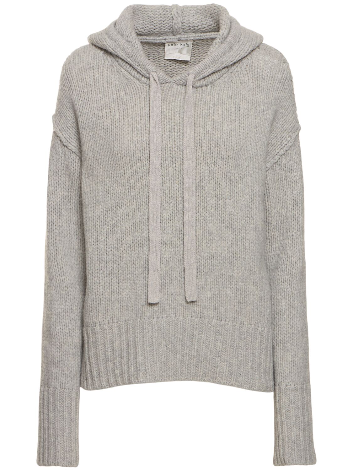 Forte Forte Soft Wool Knitted Hoodie Sweater In Gray