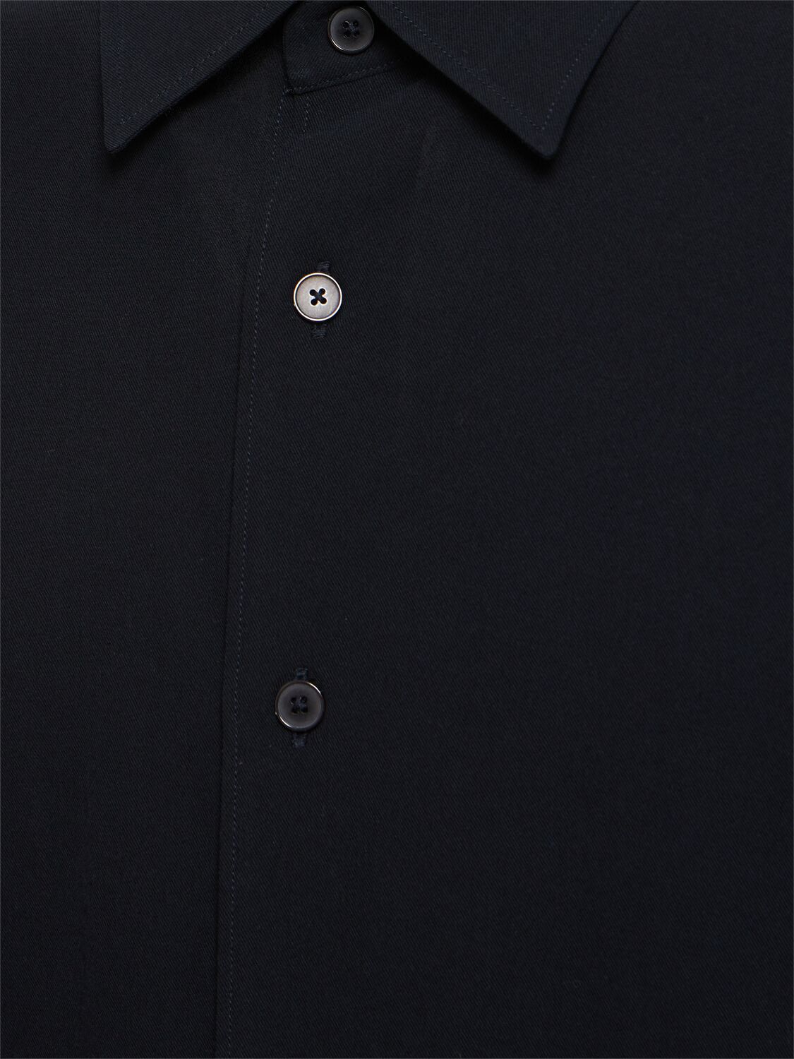 Shop Auralee Cotton & Silk Viyella Shirt In Navy