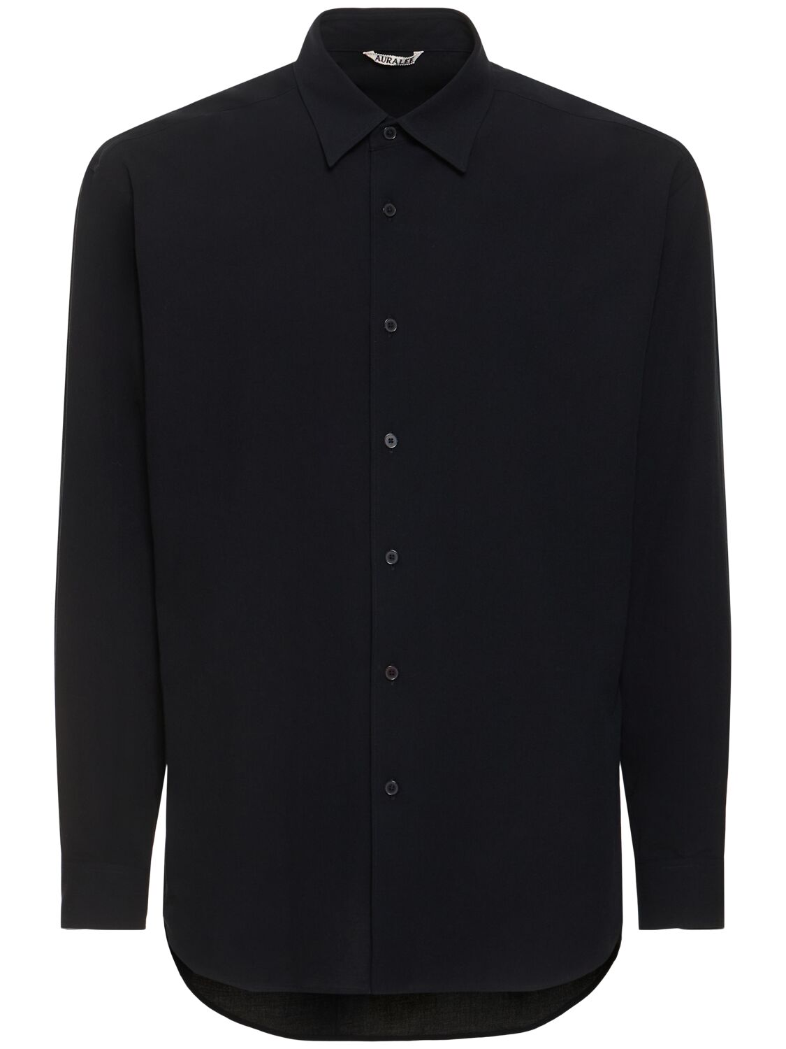 Auralee Cotton & Silk Viyella Shirt In Black