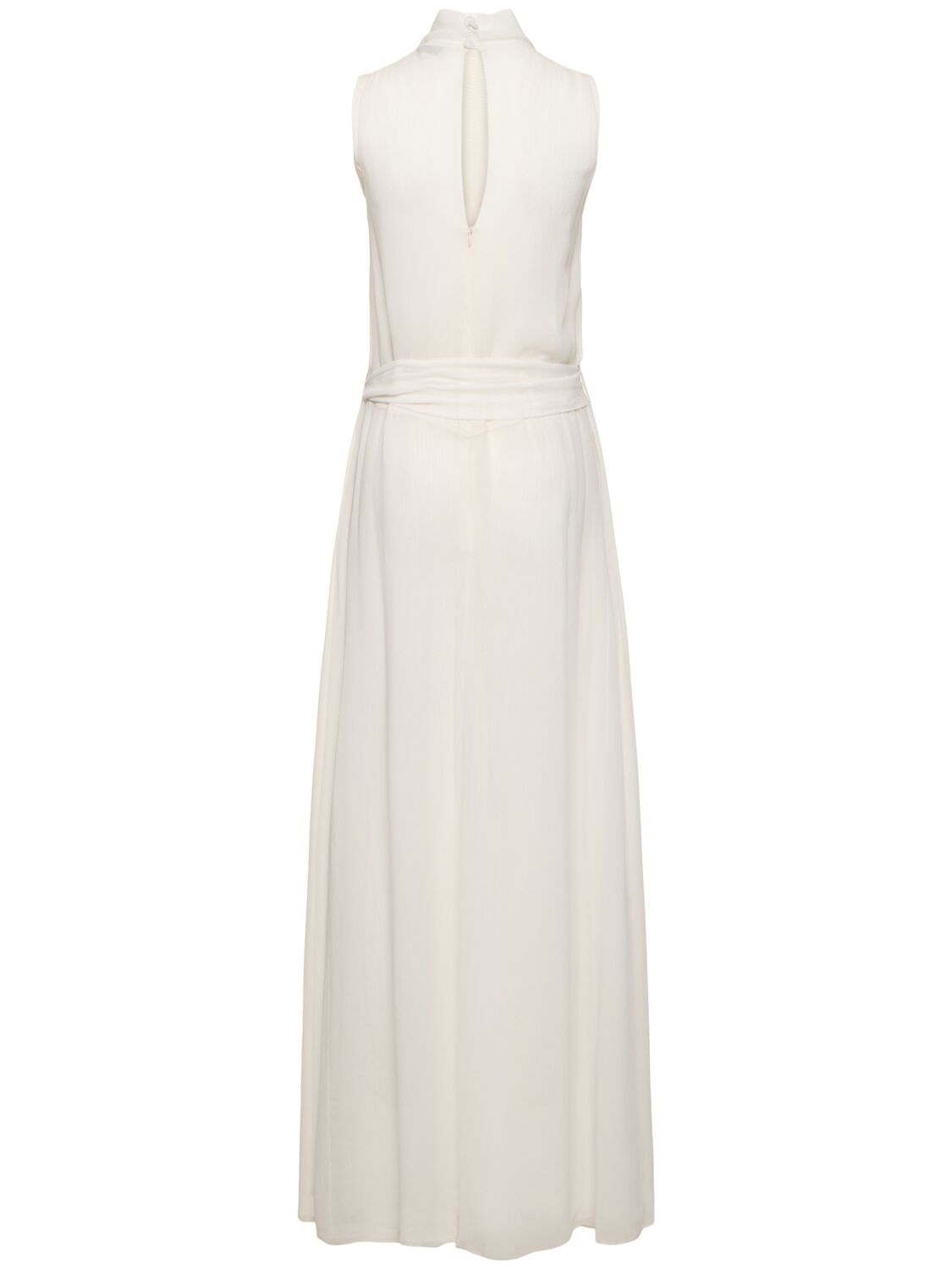 Shop Forte Forte Origami Georgette Viscose Long Dress In White