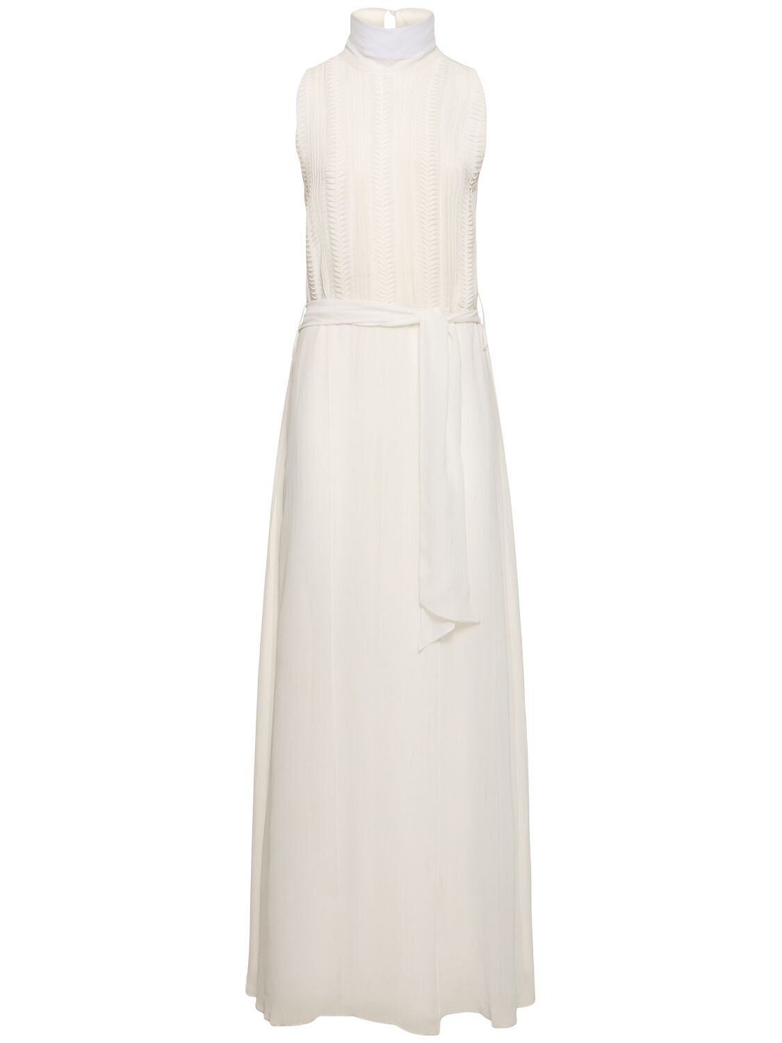 Forte Forte Origami Georgette Viscose Long Dress In White