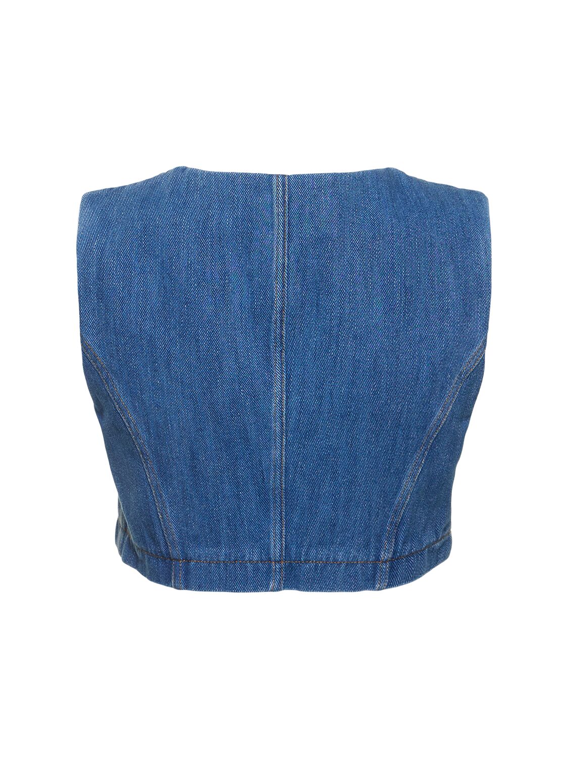 Shop Forte Forte Calvary Cotton Denim Top In Blue