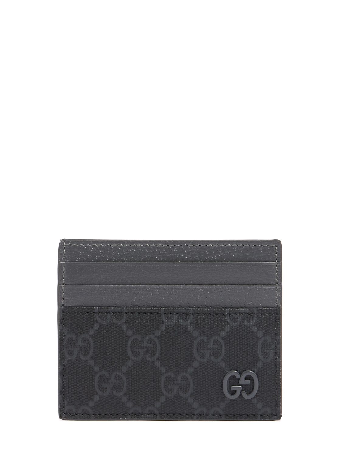 Gucci Bicolor Gg Card Case In Black/grey