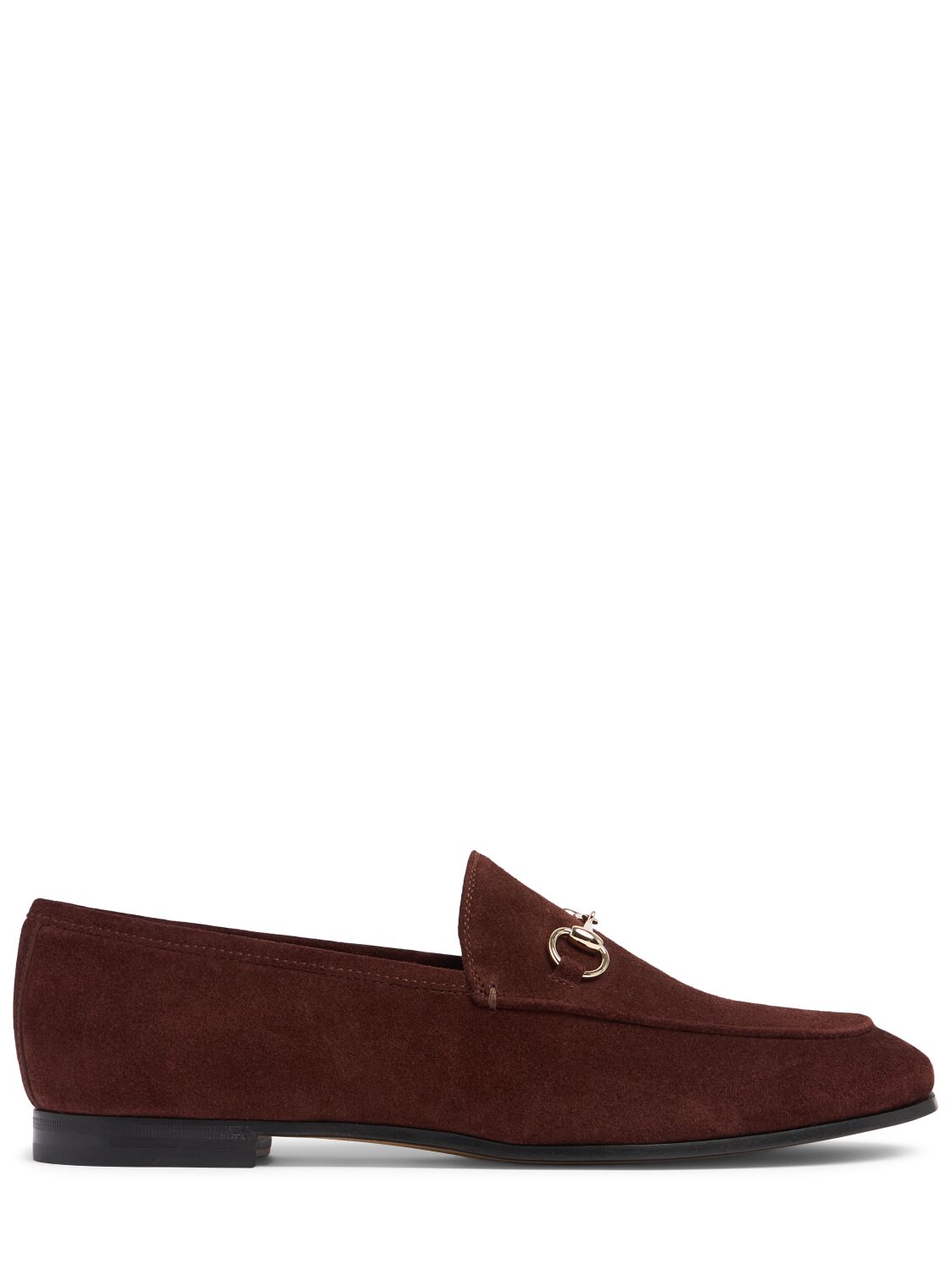 Gucci 10mm Jordaan Suede Loafers In New Chocolate
