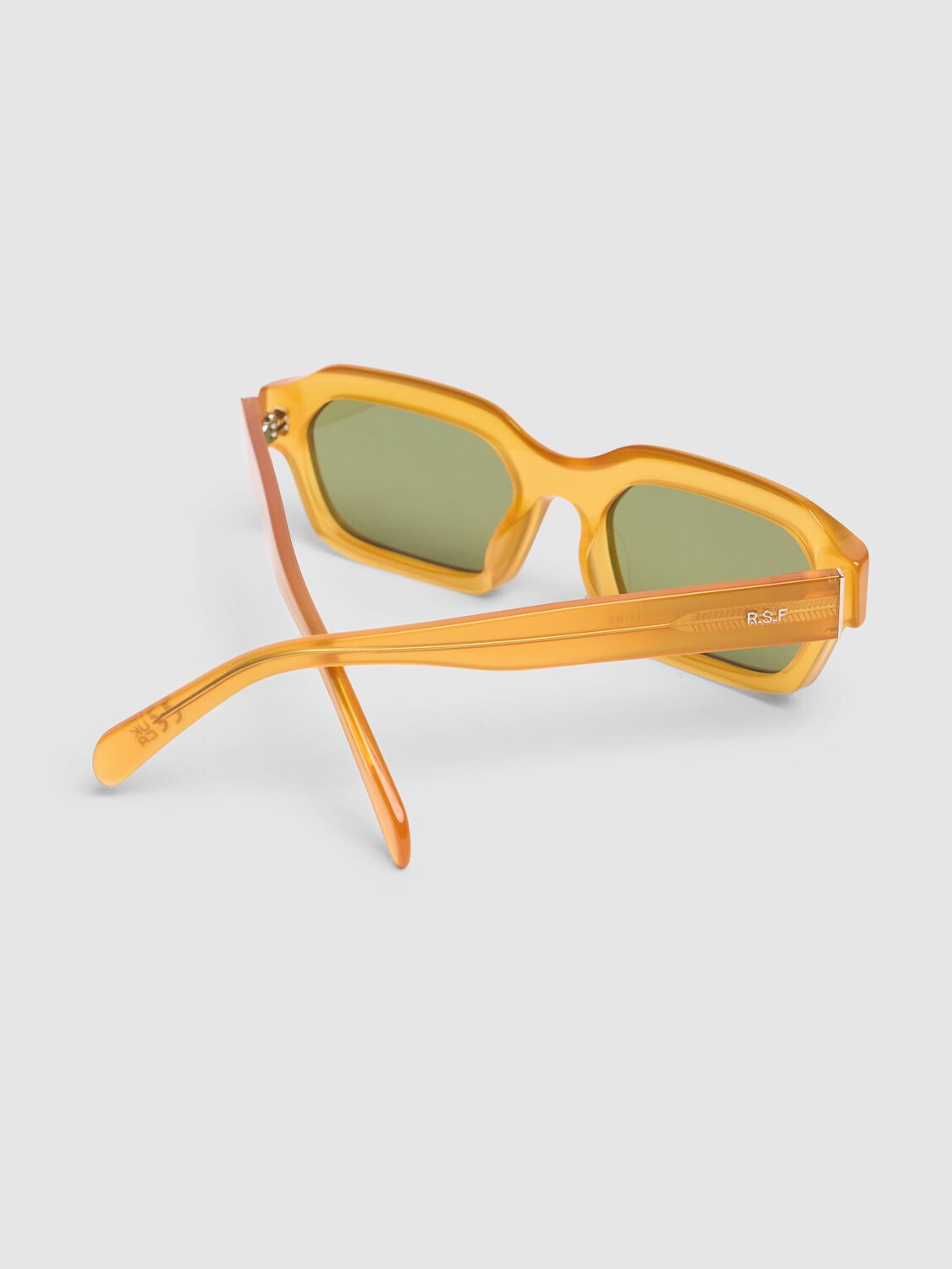 Shop Retrosuperfuture Boletus Sereno Acetate Sunglasses In Ochre,green