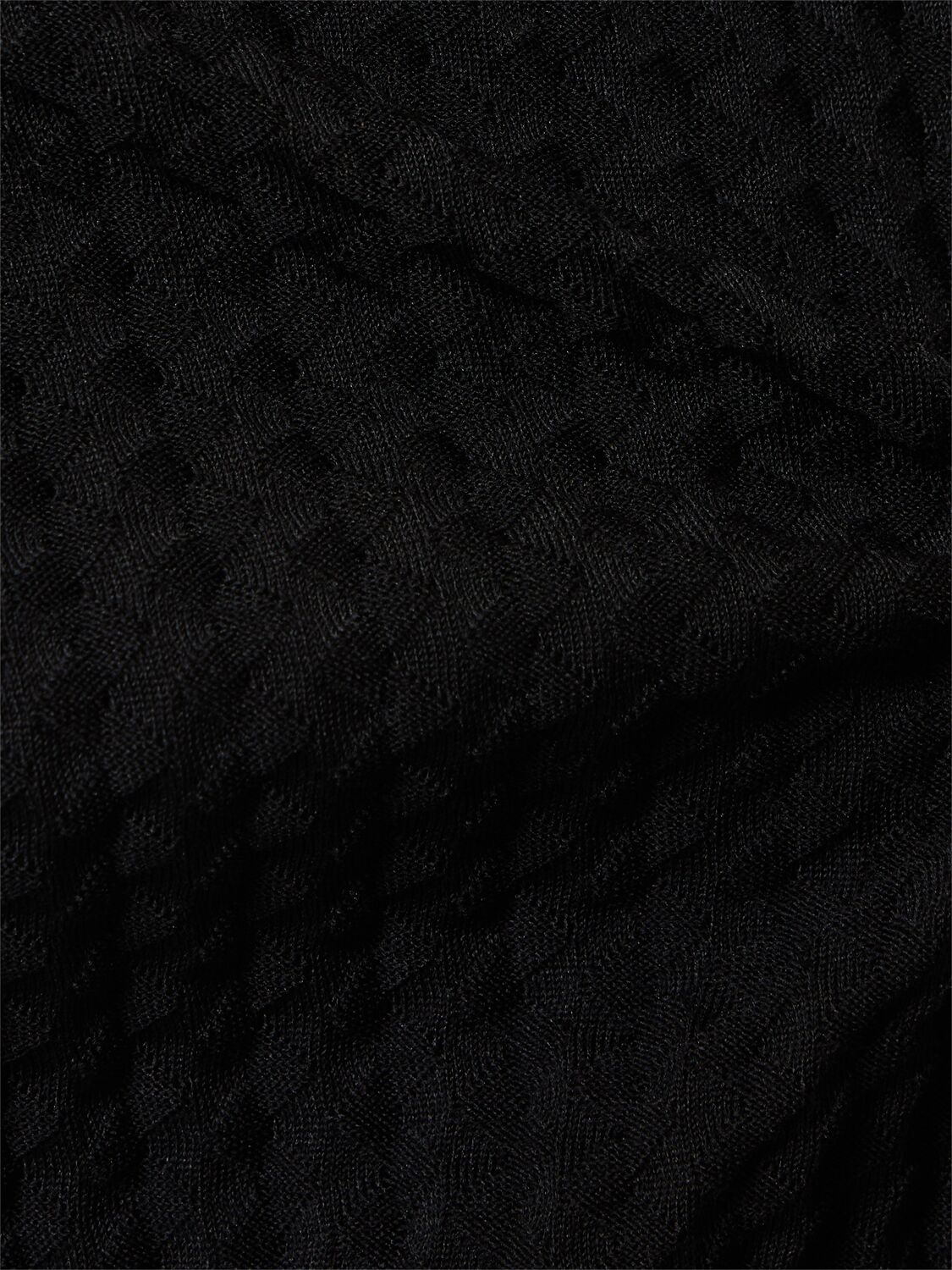 Shop Issey Miyake Ribbed Short Sleeve Top In Black
