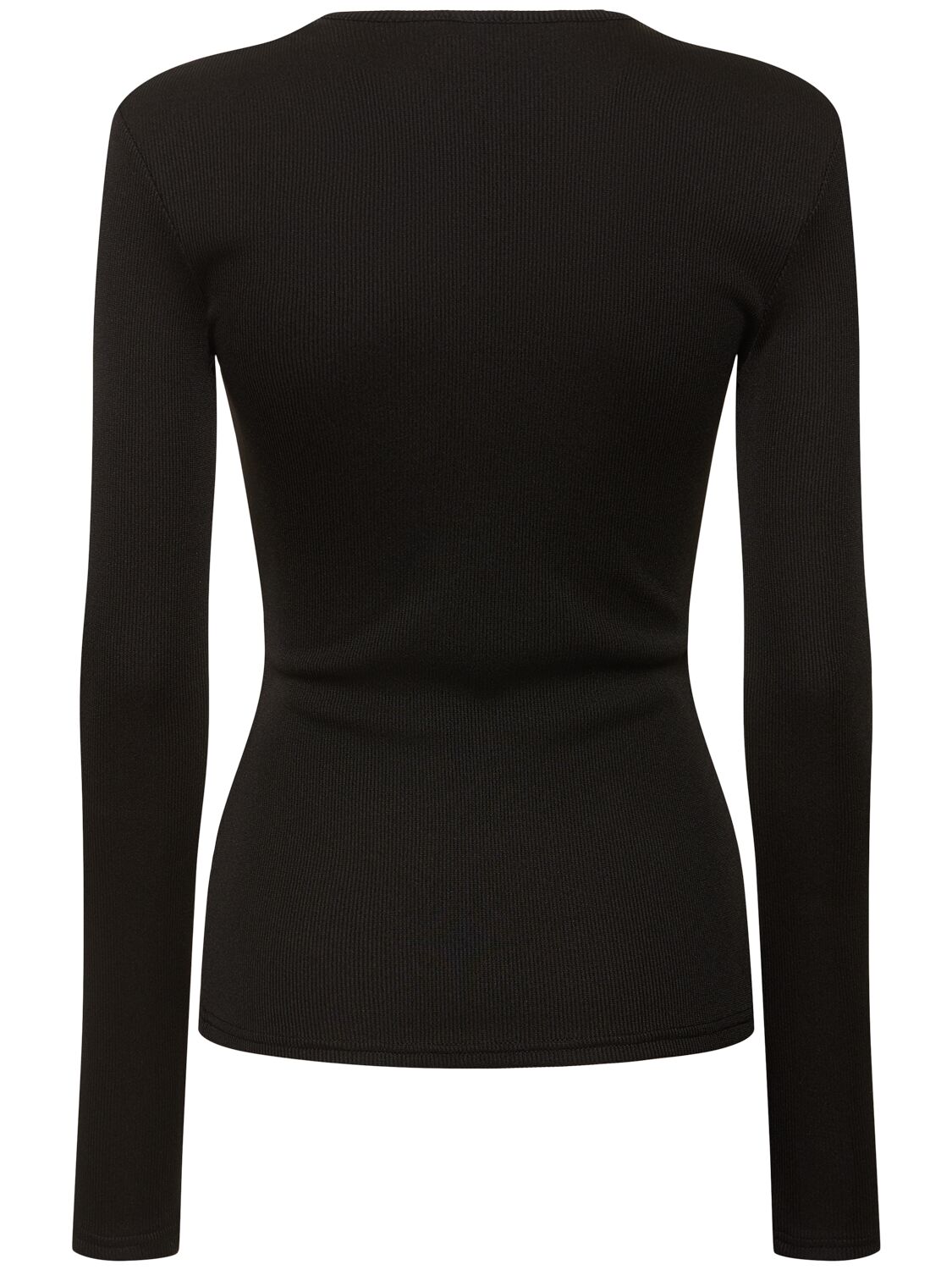 Shop Christopher Esber Orbit Draped Embellished Long Sleeve Top In Black