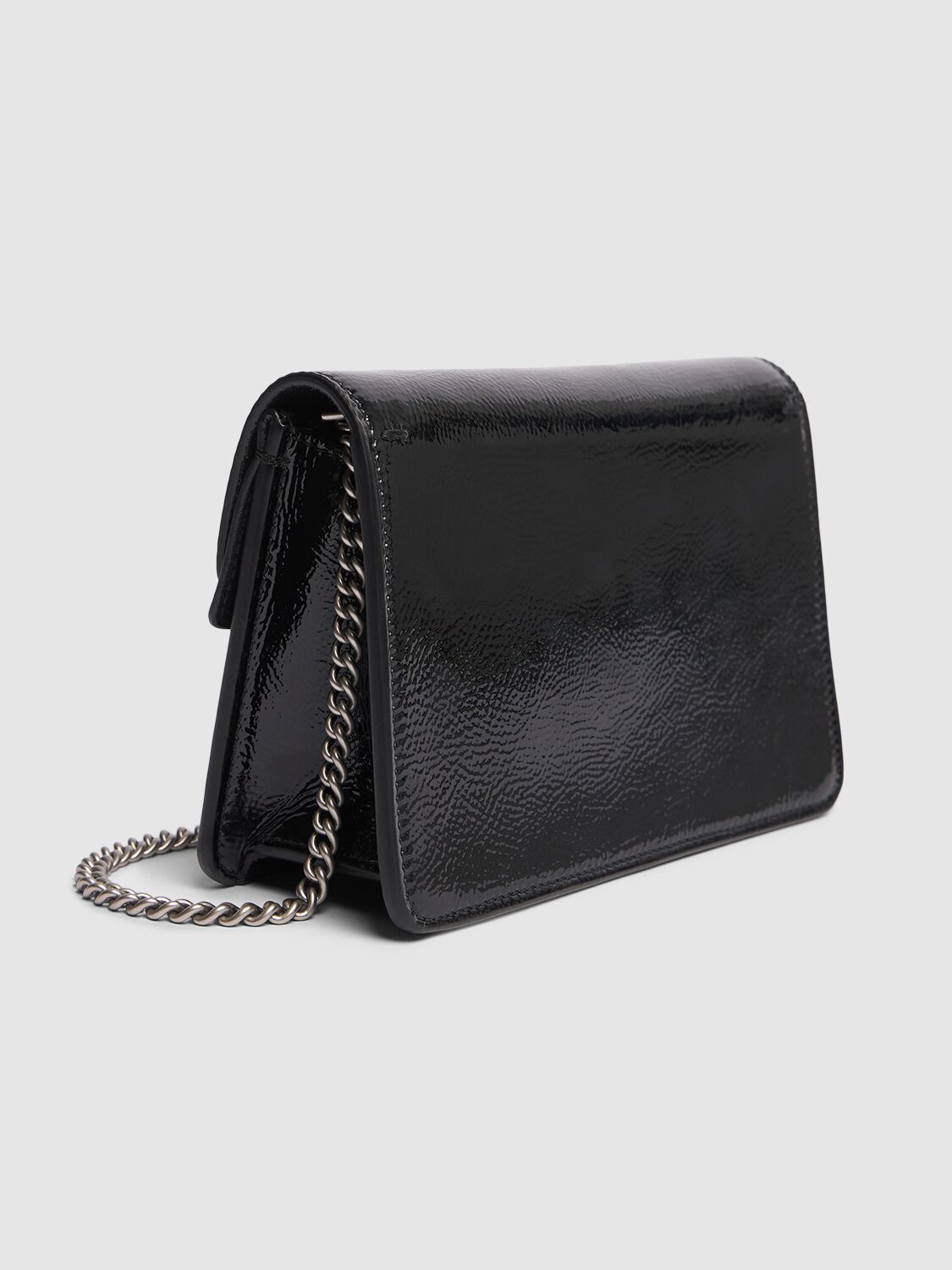Shop Gucci Mini Dionysus Patent Leather Bag In Black