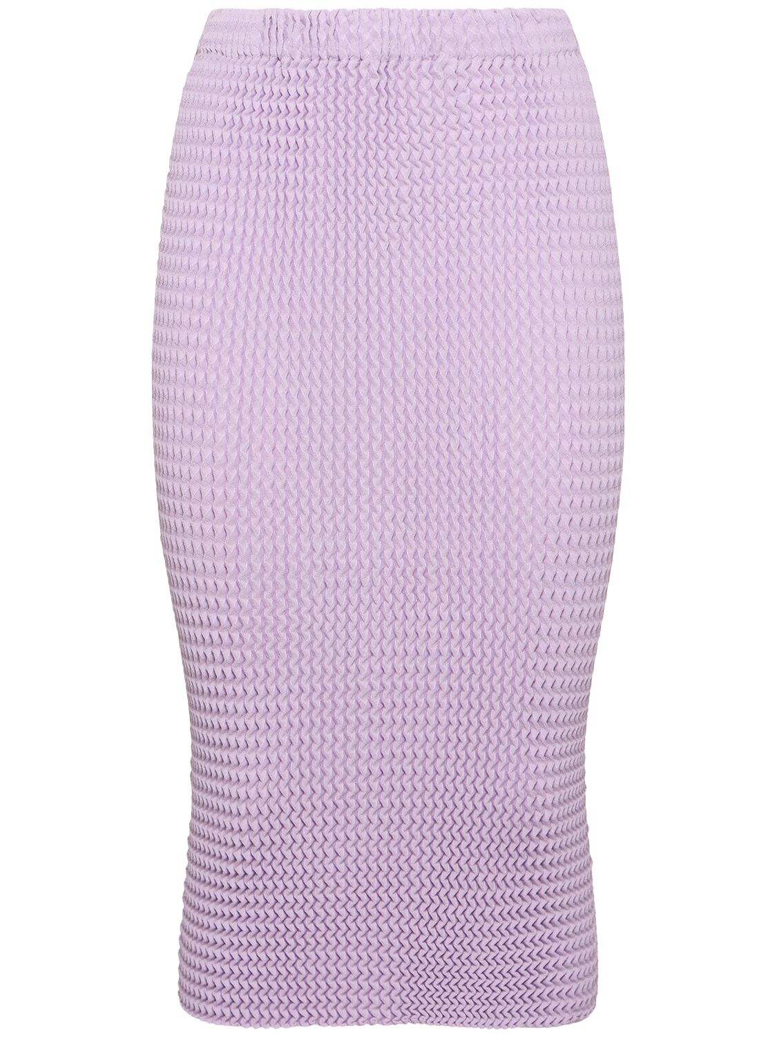 Issey Miyake Pleated Cotton Blend Skirt In Lilac
