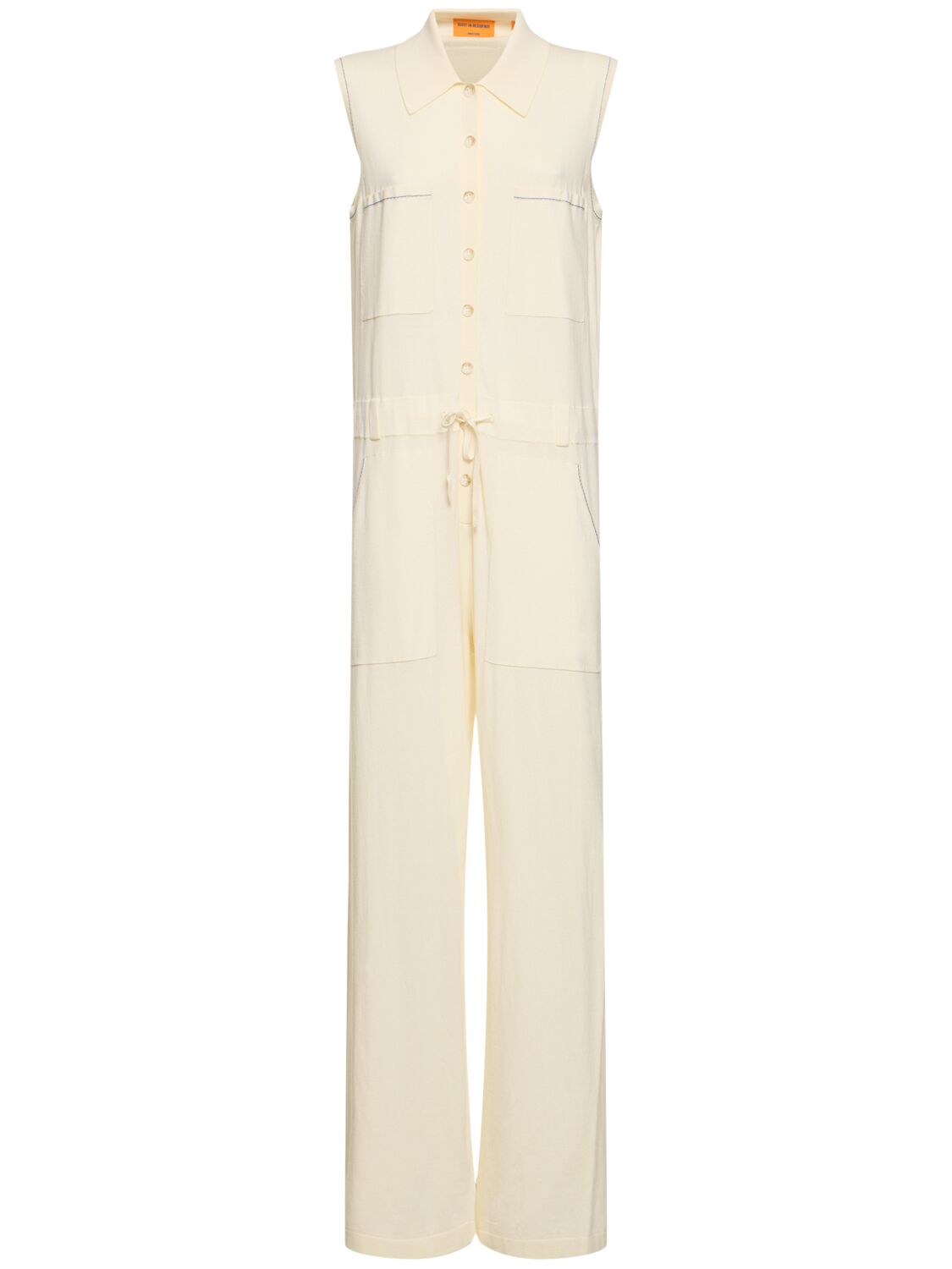 Guest In Residence Breezy Sleeveless Cotton Jumpsuit In White