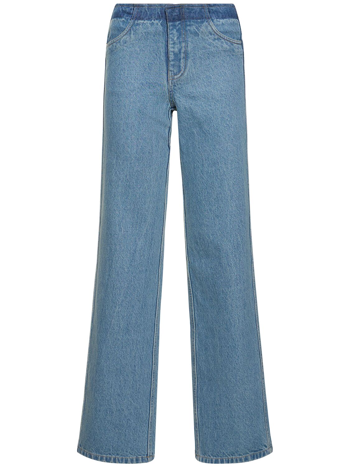 Christopher Esber Deconstructed Denim Flared Jeans In Blue