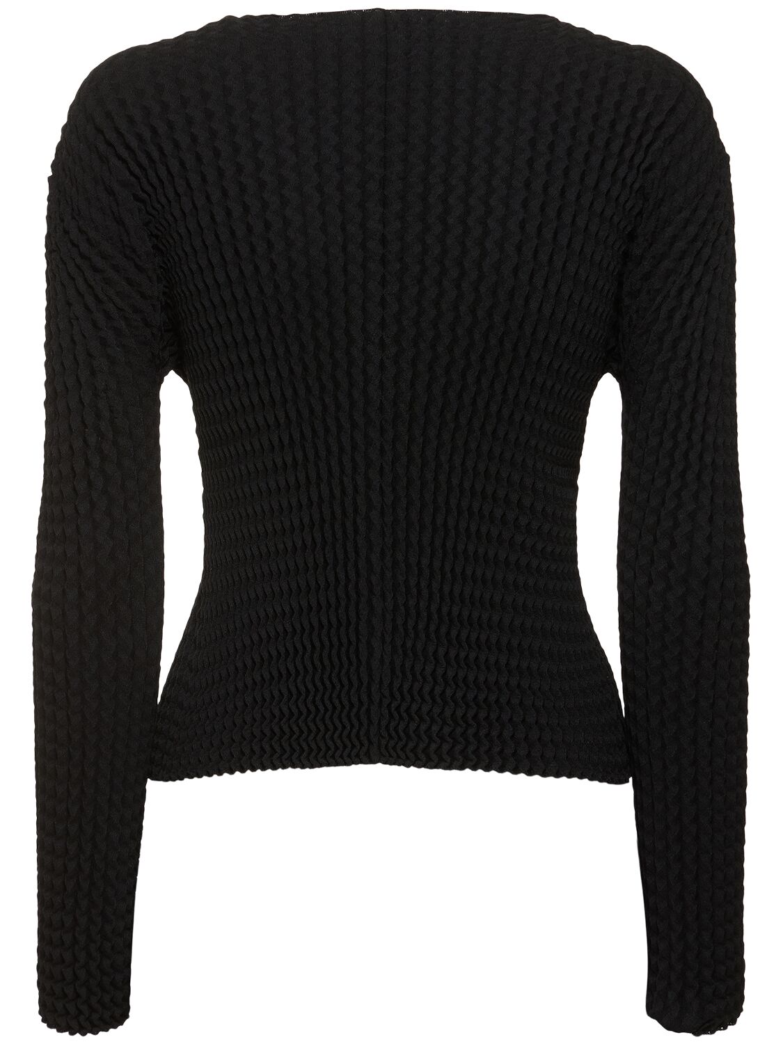 Shop Issey Miyake Geometric Texture Buttoned Cardigan In Black