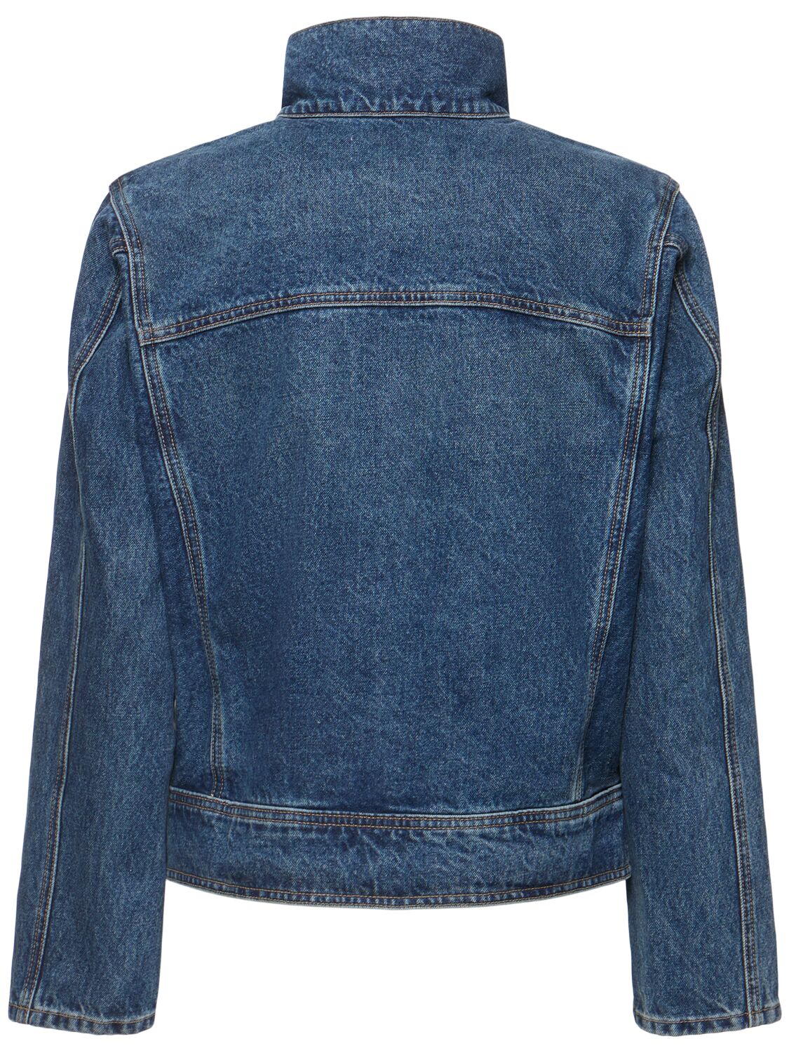 Shop Nili Lotan Marilou Cotton Denim Jacket In Blue