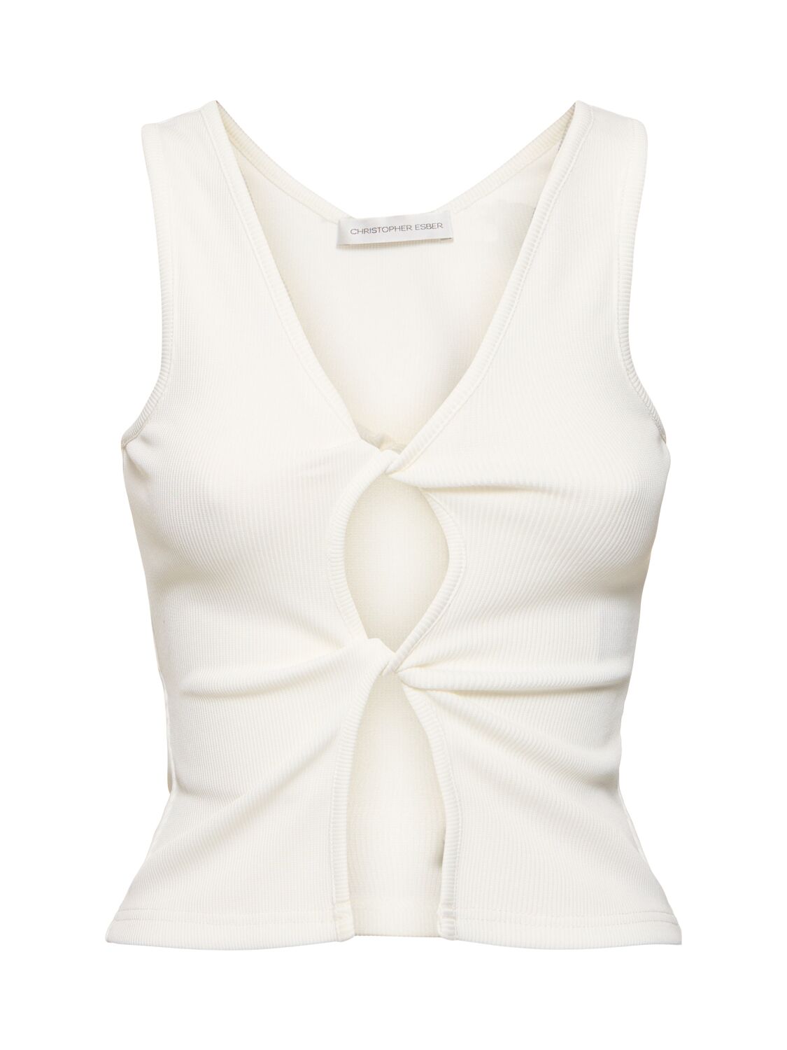 Shop Christopher Esber Twisted Cutout Tank Top In White