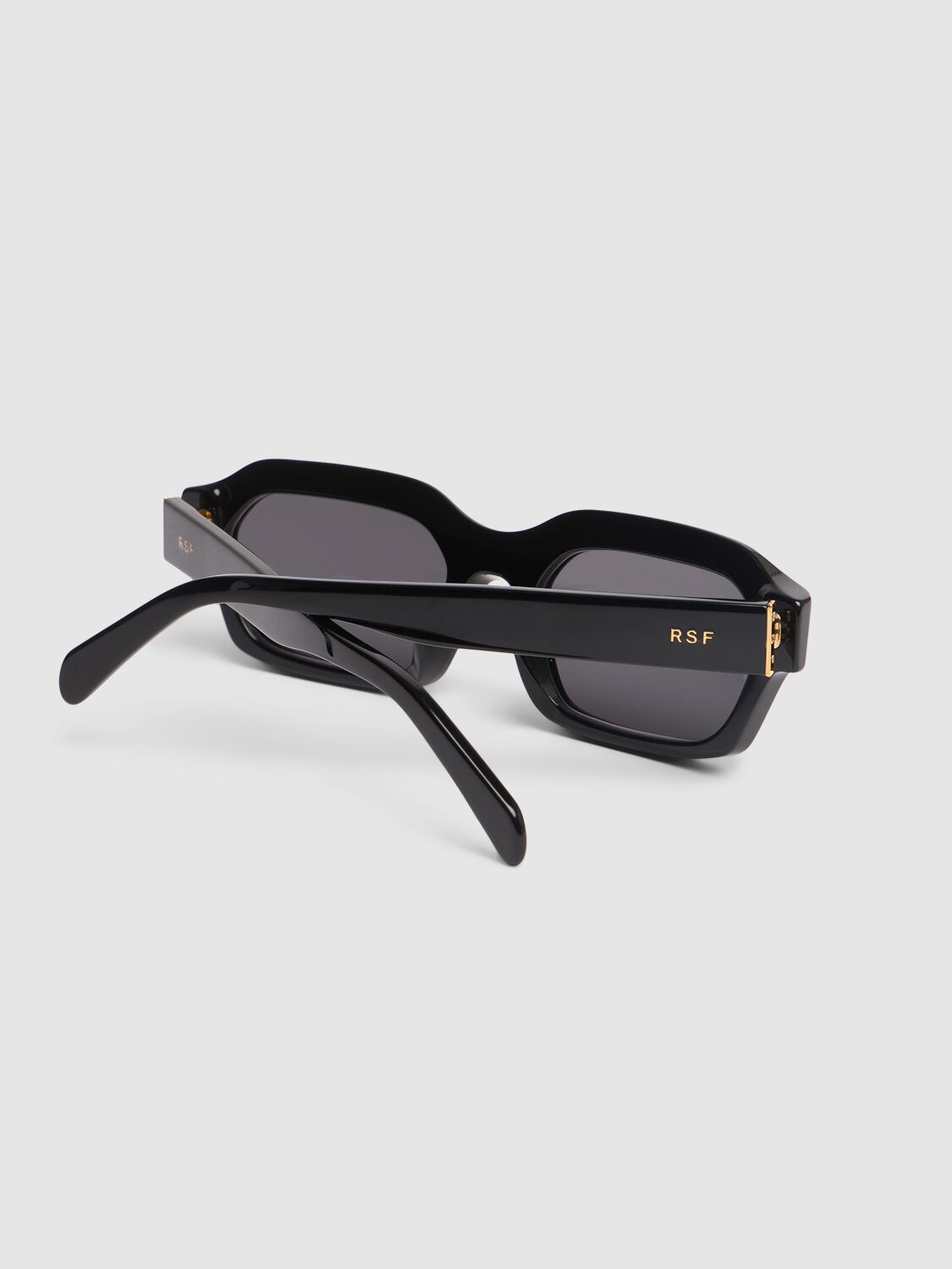 Shop Retrosuperfuture Boletus Squared Black Acetate Sunglasses In 블랙