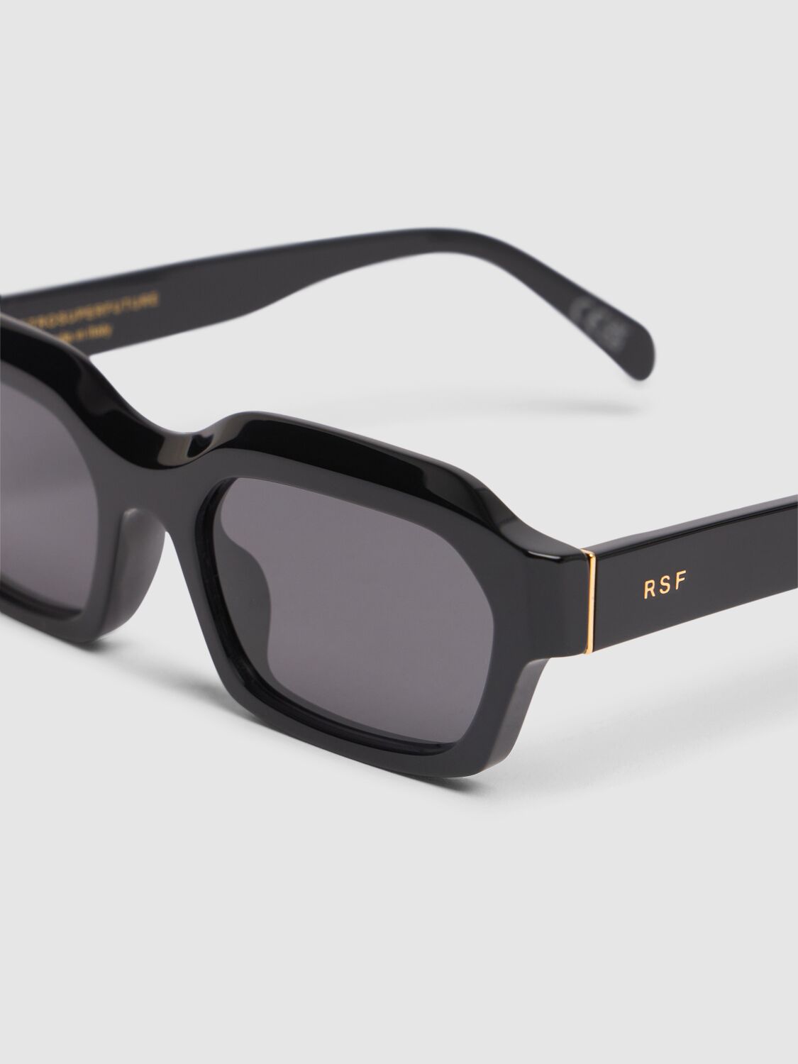 Shop Retrosuperfuture Boletus Squared Black Acetate Sunglasses In 블랙