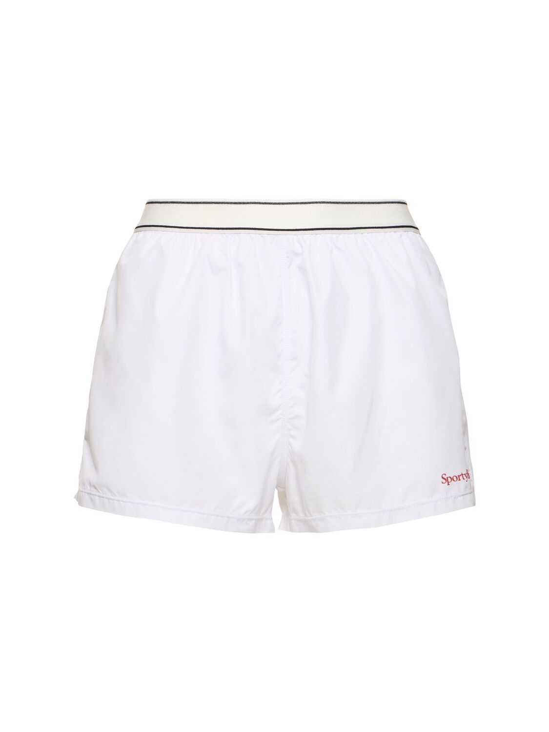 Sporty And Rich Serif Logo Sport Shorts In White
