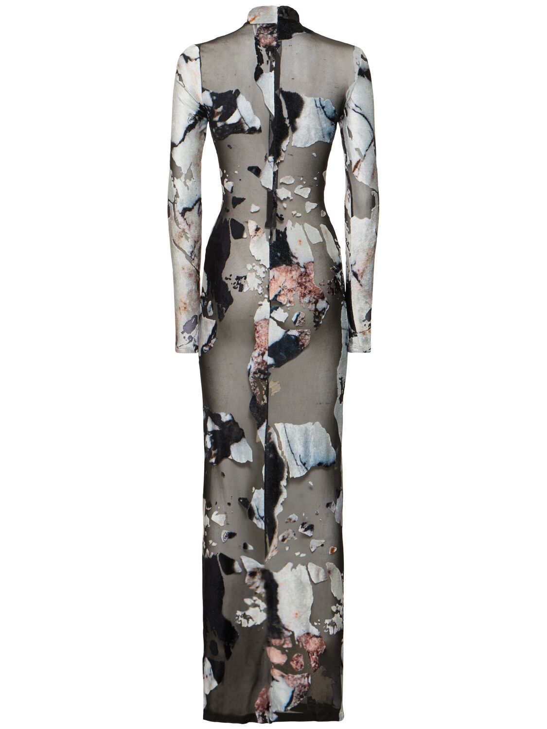 Shop Roberto Cavalli Marmo Printed Chenille Dress In Multicolor