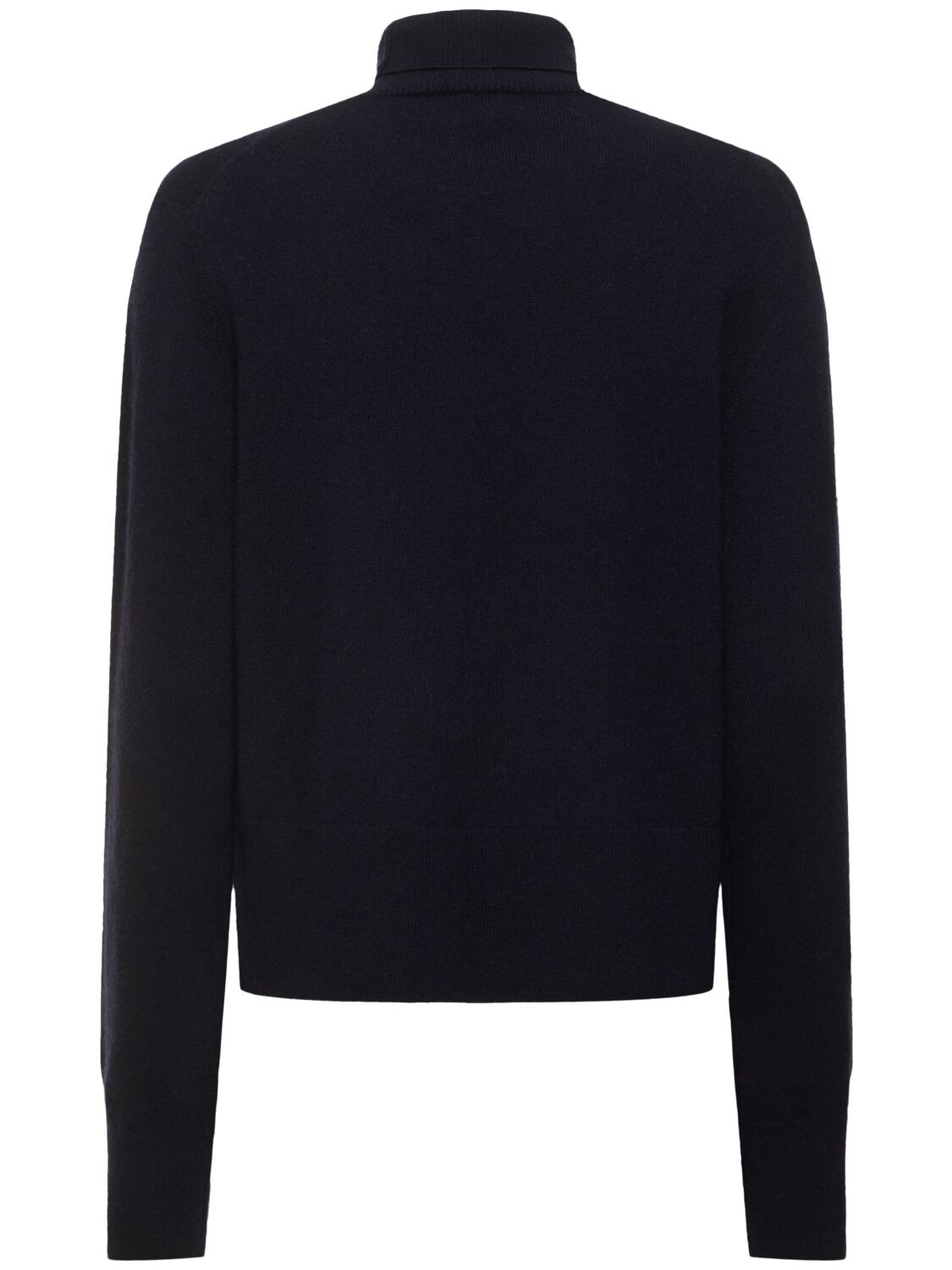 Shop Totême Cropped Cashmere Turtleneck Sweater In Navy