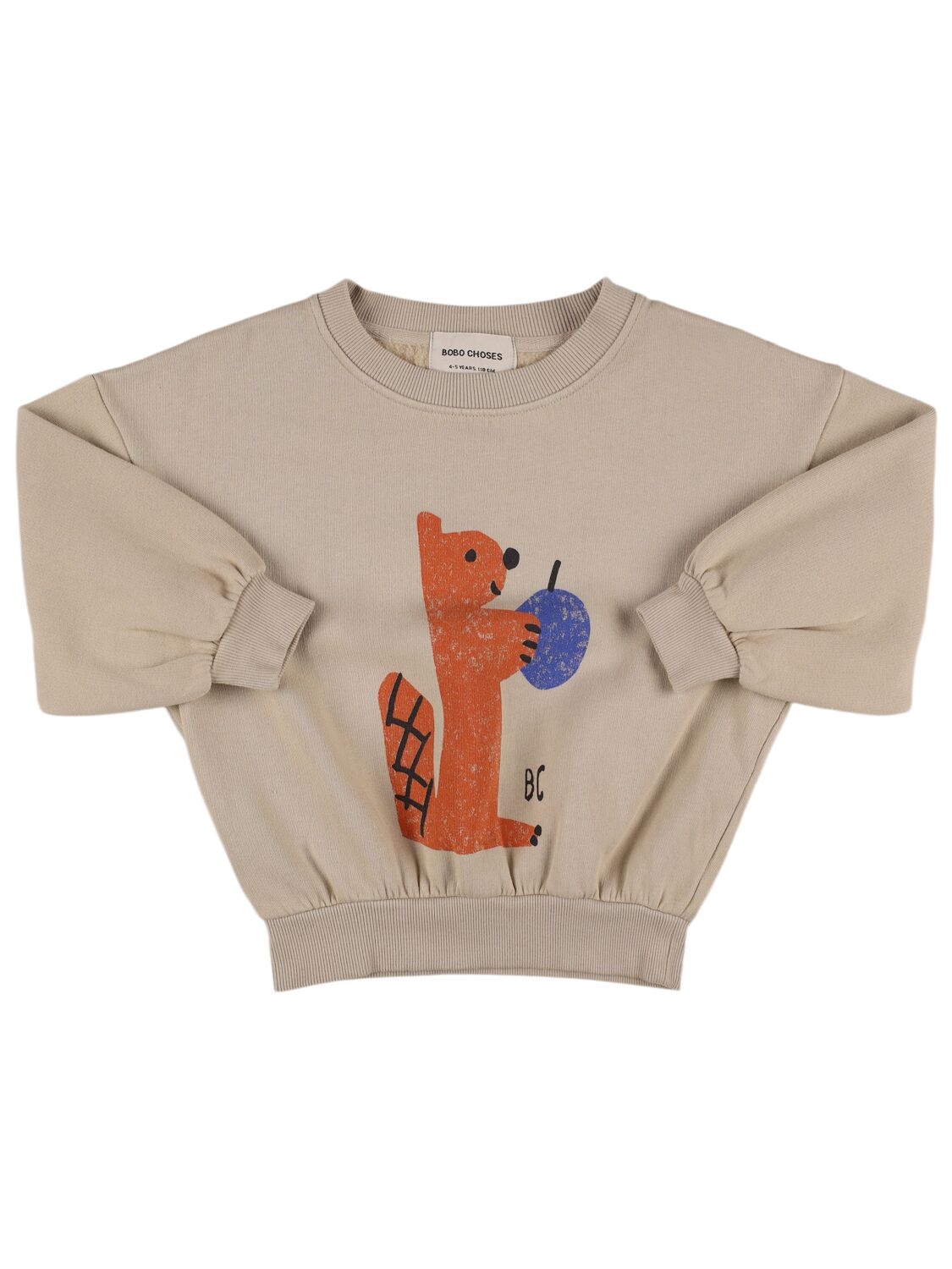 Image of Squirrel Print Cotton Blend Sweatshirt