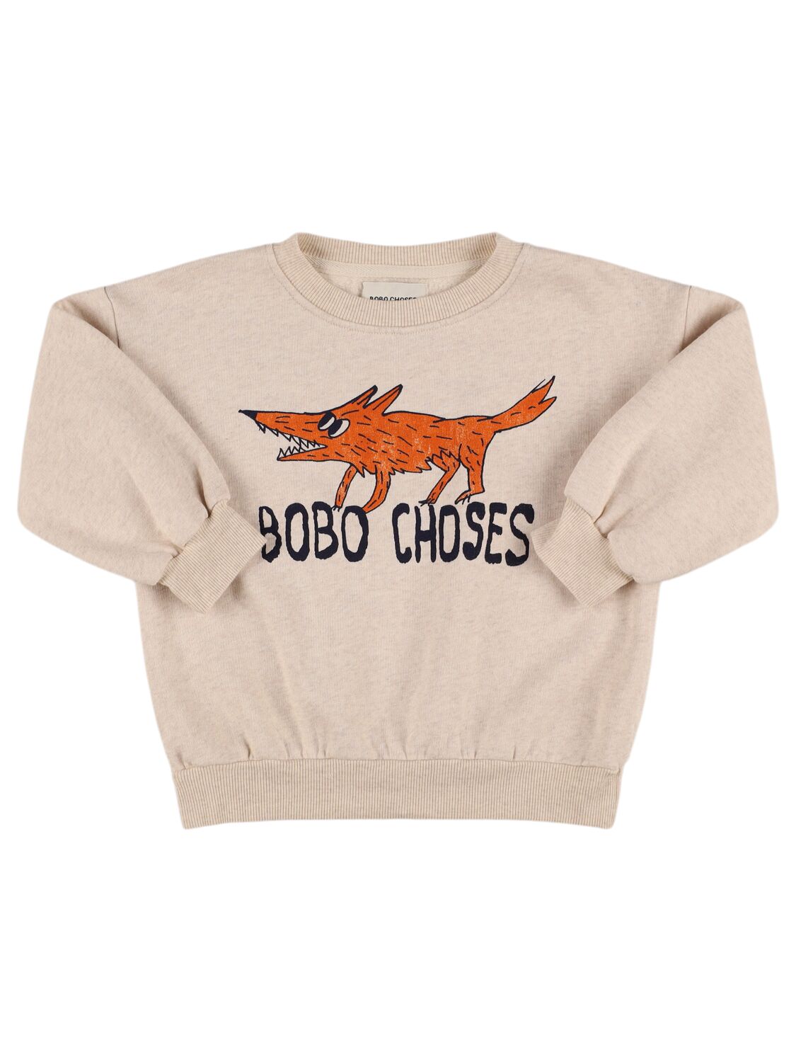 Image of Fox Print Cotton Sweatshirt