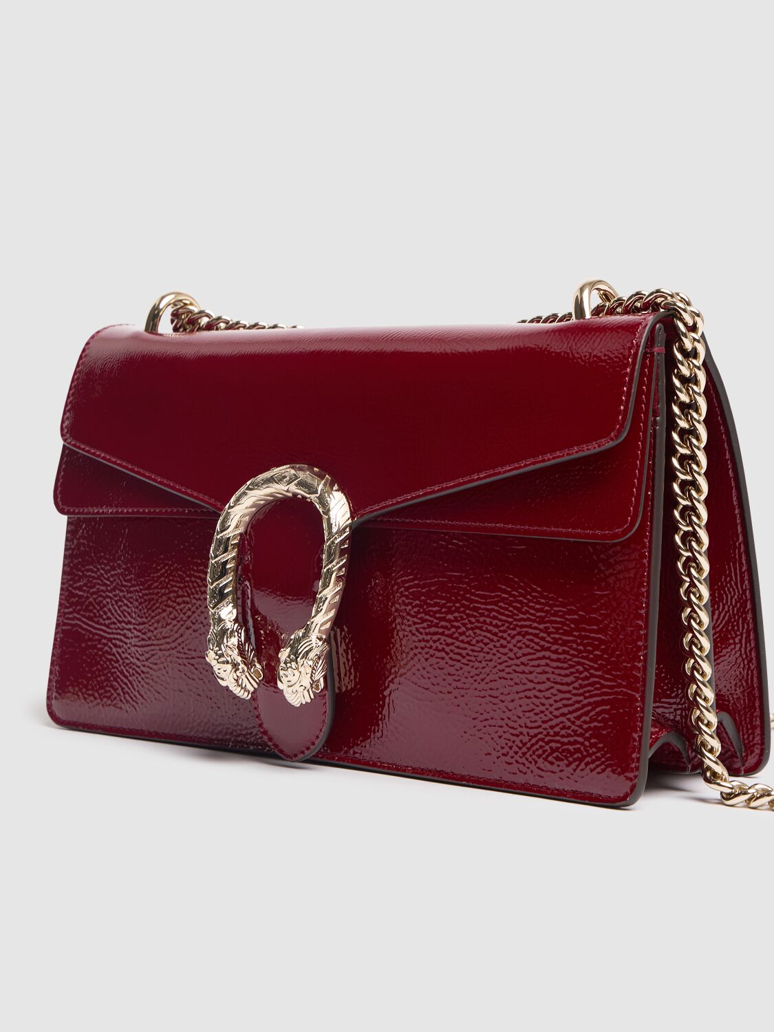 Shop Gucci Dionysus Leather Shoulder Bag In Rosso Ancora