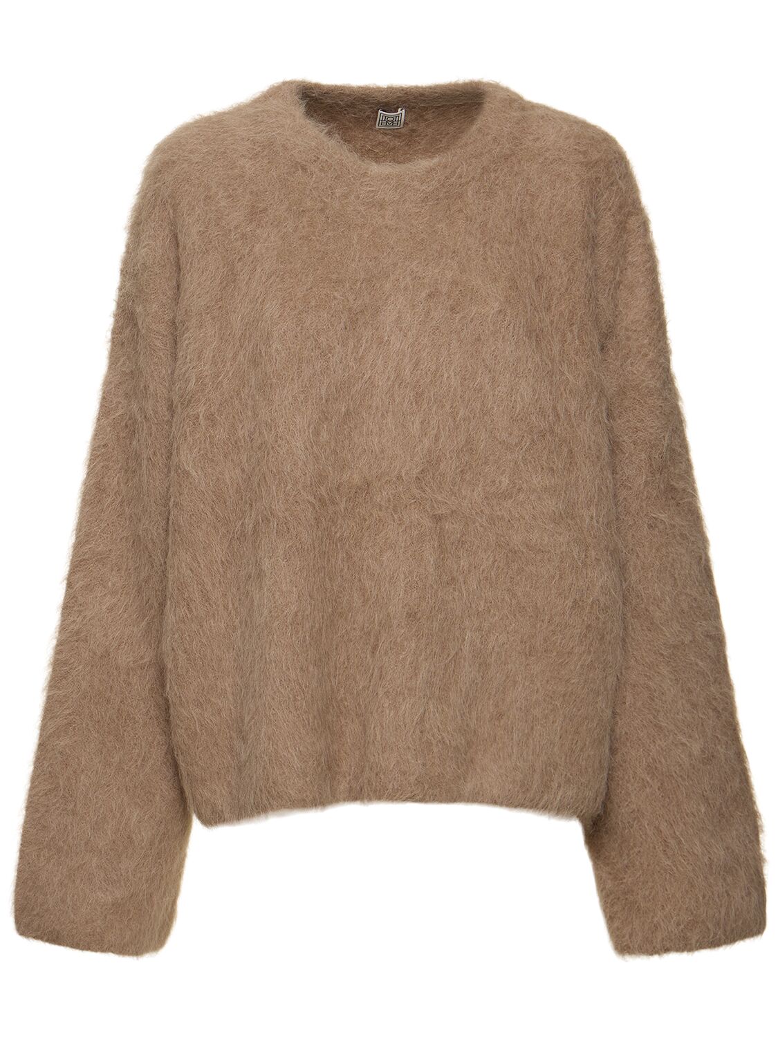 Shop Totême Boxy Alpaca Blend Knit Sweater In Taupe