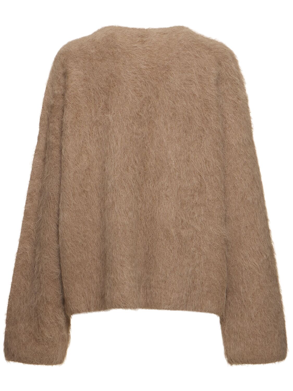 Shop Totême Boxy Alpaca Blend Knit Sweater In Taupe