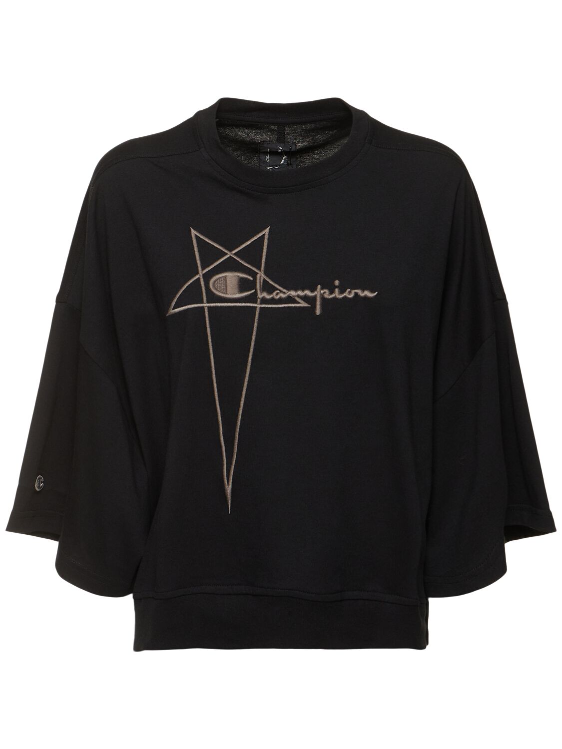 Rick Owens Champion Jersey Long Sleeve Top In 블랙