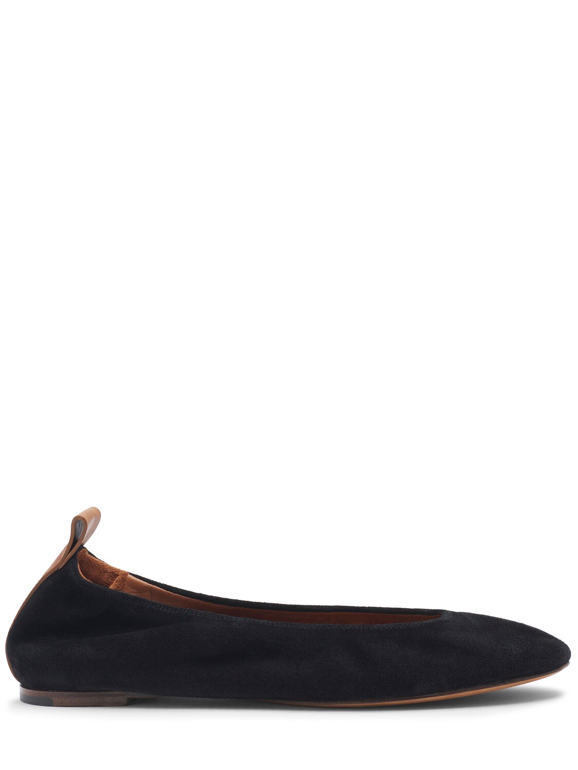 Lanvin 5mm Suede Ballerina Flats In Black