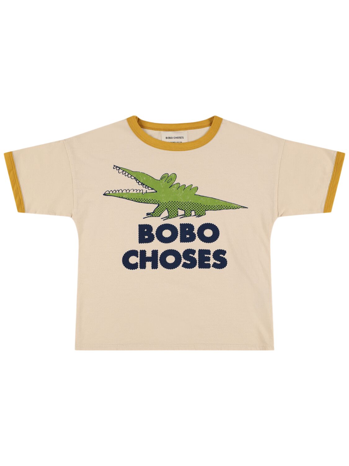 Bobo Choses Babies' Crocodile Print Organic Cotton T-shirt In White