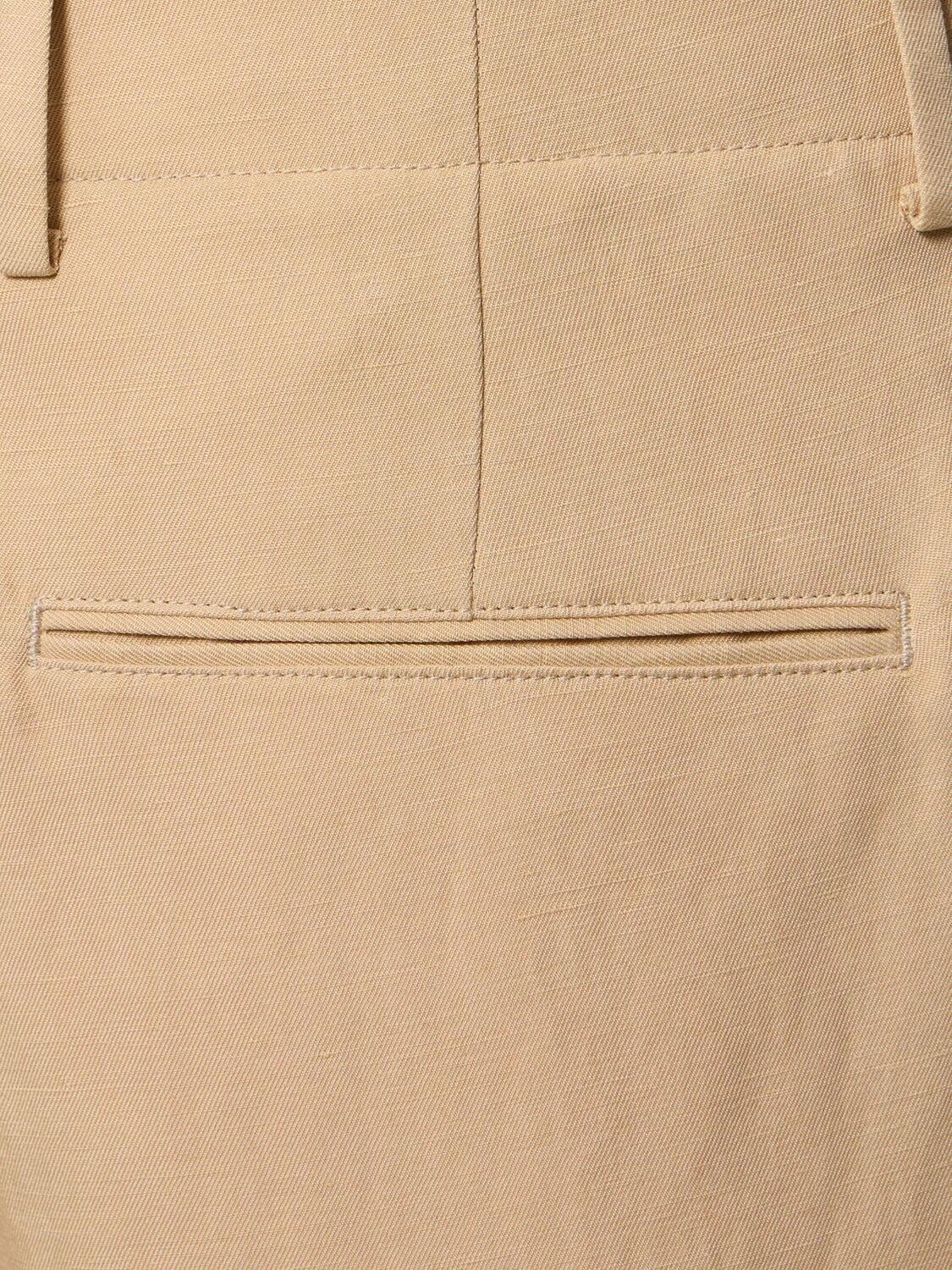 Shop Loro Piana Joetsu Pleated Linen & Silk Shorts In Beige