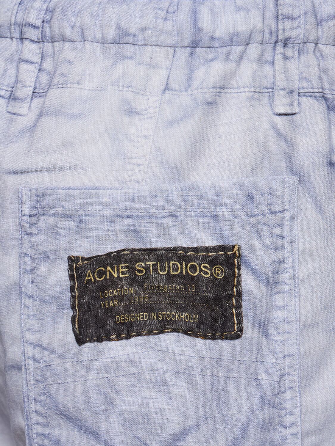 Shop Acne Studios Printed Linen & Cotton Shorts In Lilac