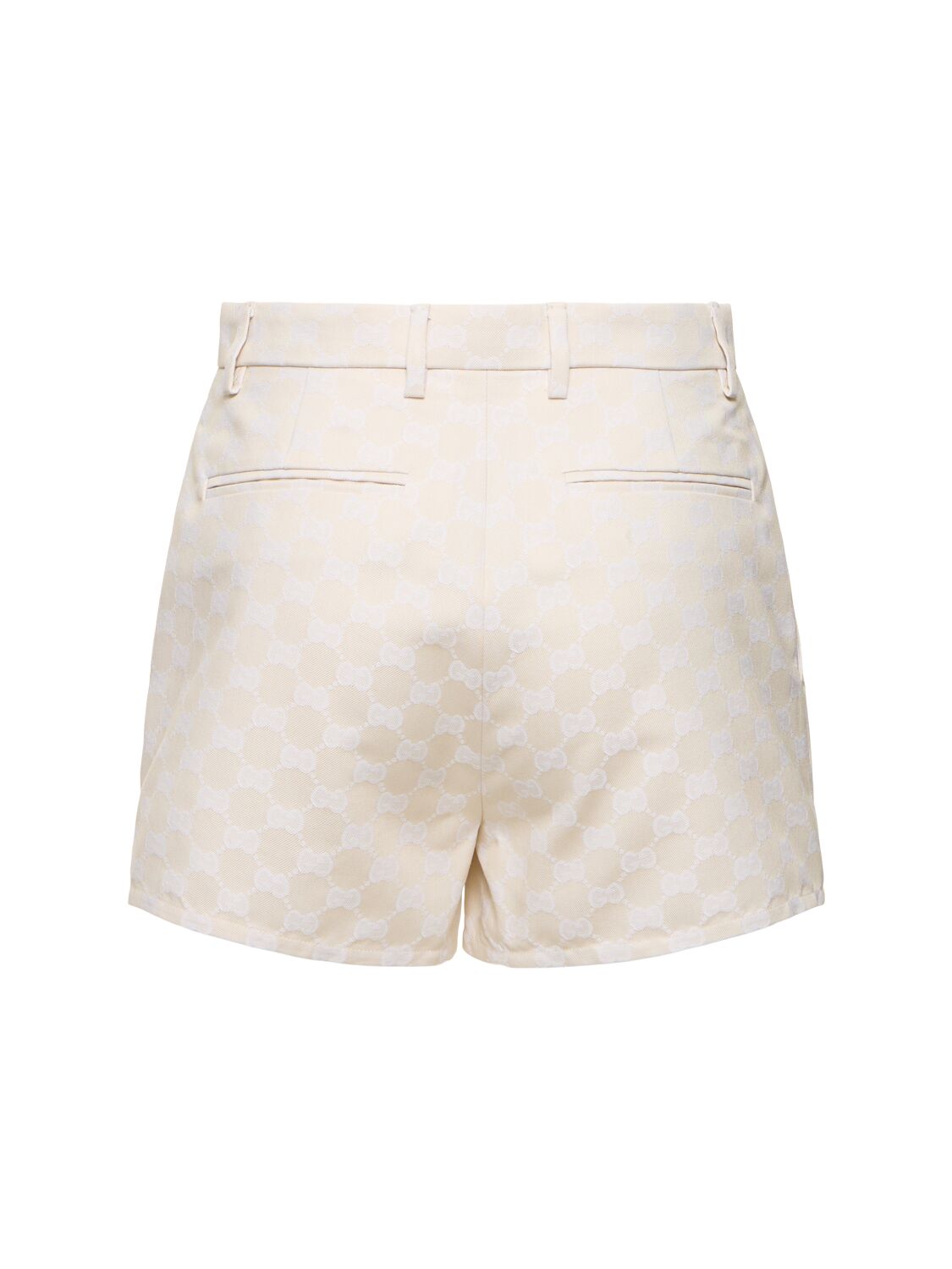 Shop Gucci Gg Cotton Blend Shorts In Salty Sand