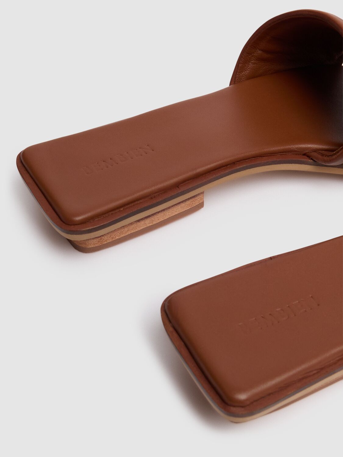 Shop Bembien 10mm Ona Leather & Raffia Slides In Brown