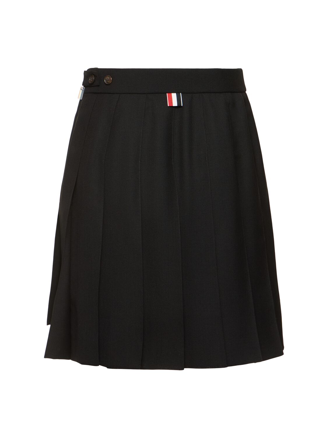 Shop Thom Browne Pleated Drop Back Mini Skirt In Black