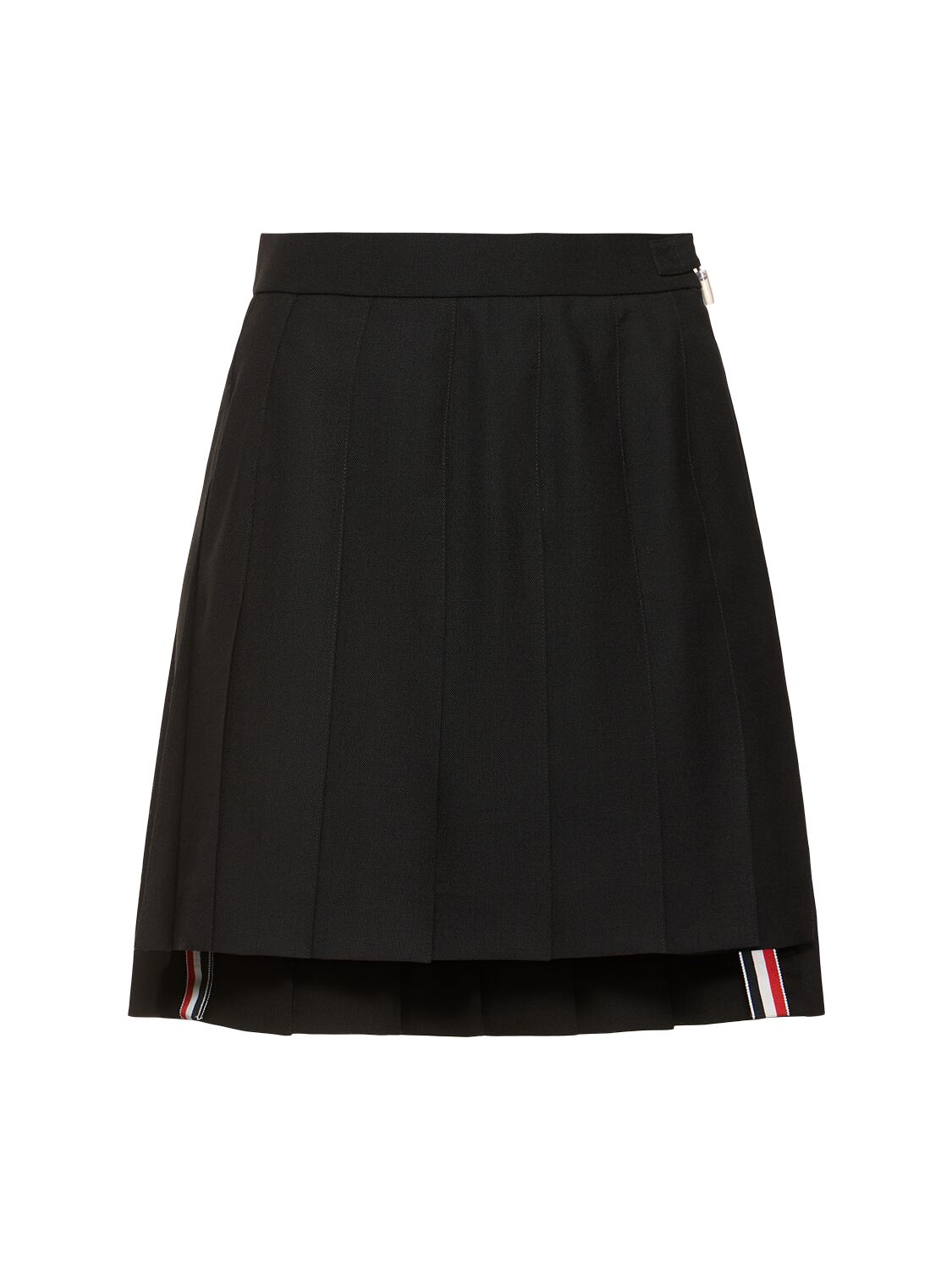 Shop Thom Browne Pleated Drop Back Mini Skirt In Black