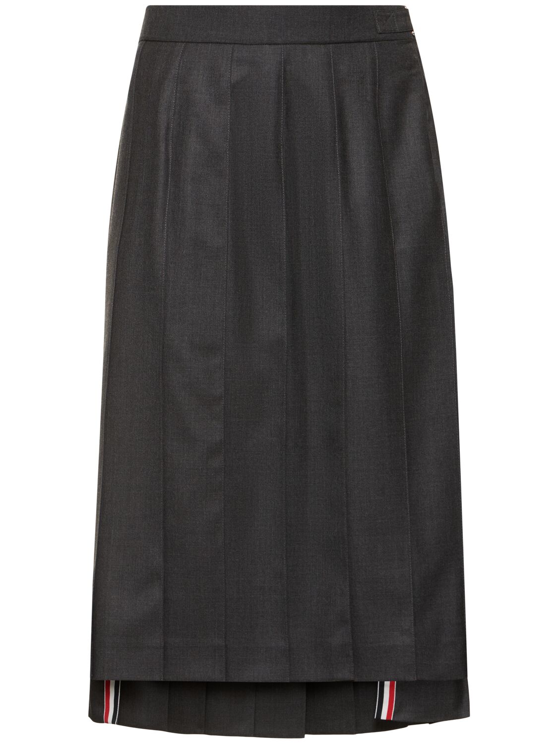 Pleated Drop Back Midi Skirt