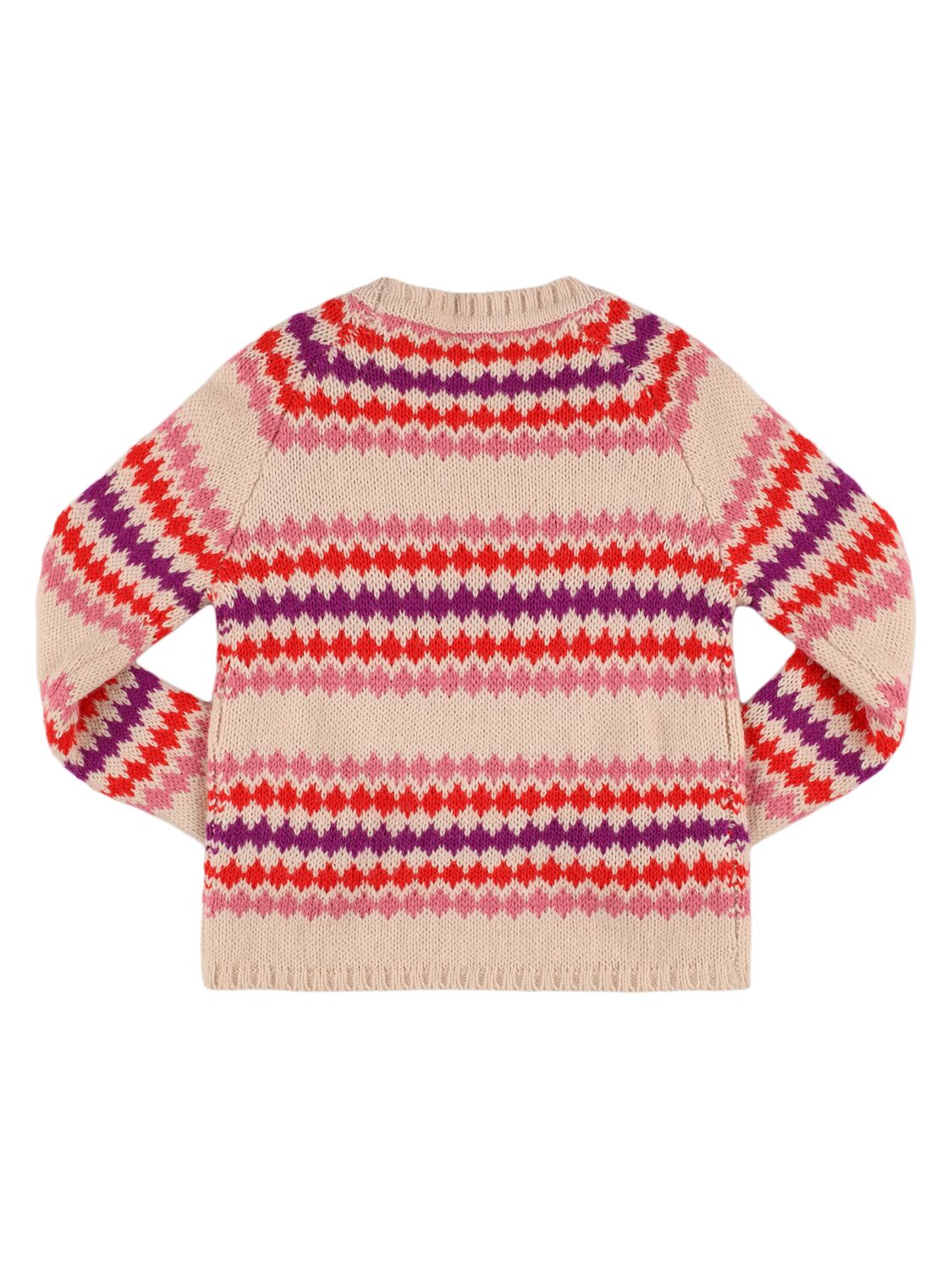 Hello Simone Marmotte Wool Blend Knit Sweater In Beige/multi