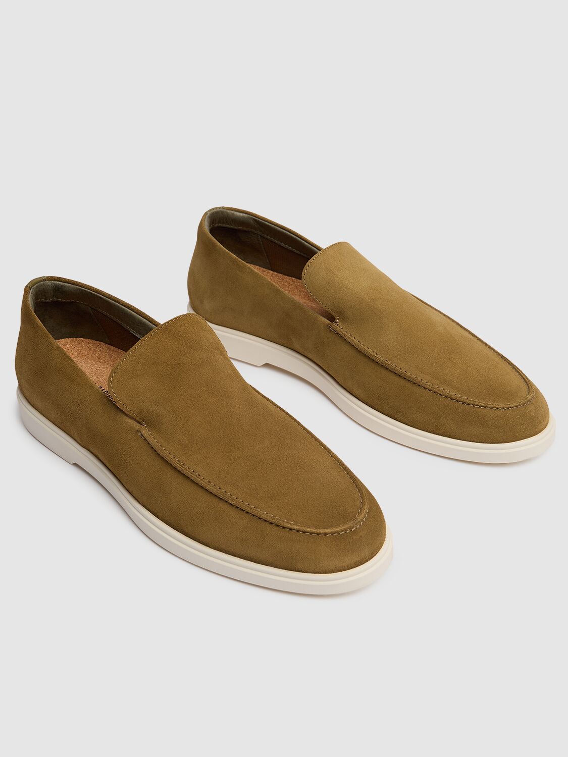 Shop Frescobol Carioca Miguel Suede Loafers In Spinach