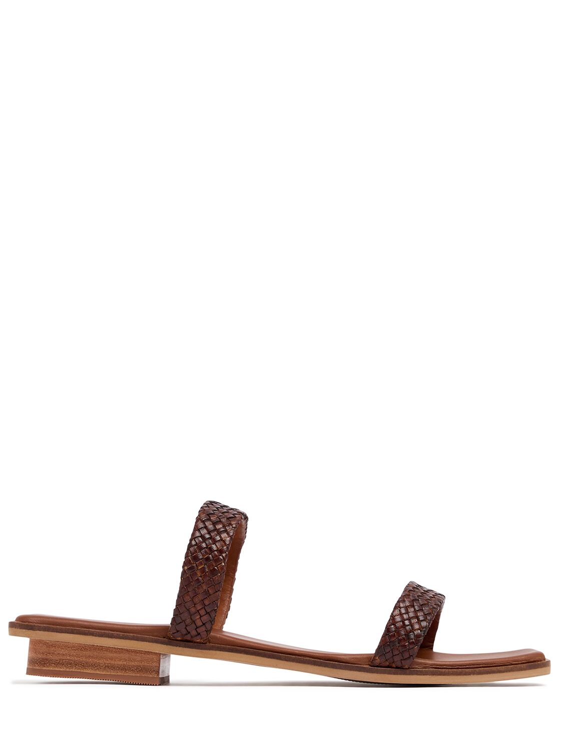 Bembien 10mm Alana Leather Slide Sandals In Brown