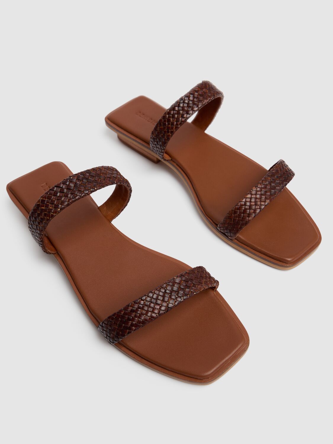 Shop Bembien 10mm Alana Leather Slide Sandals In Brown